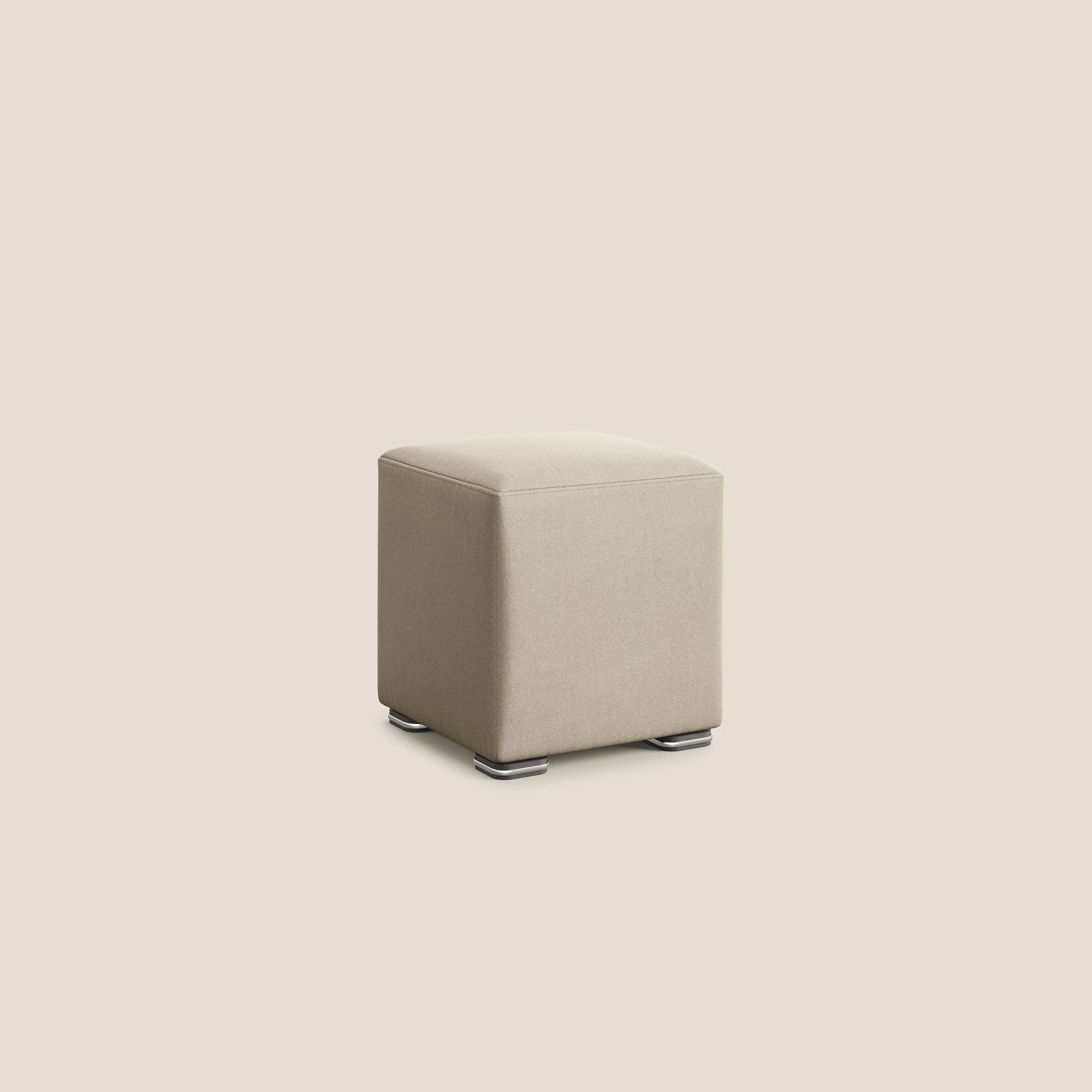 Cube pouf en microfibre détachable T11 Taupe  - Image 2