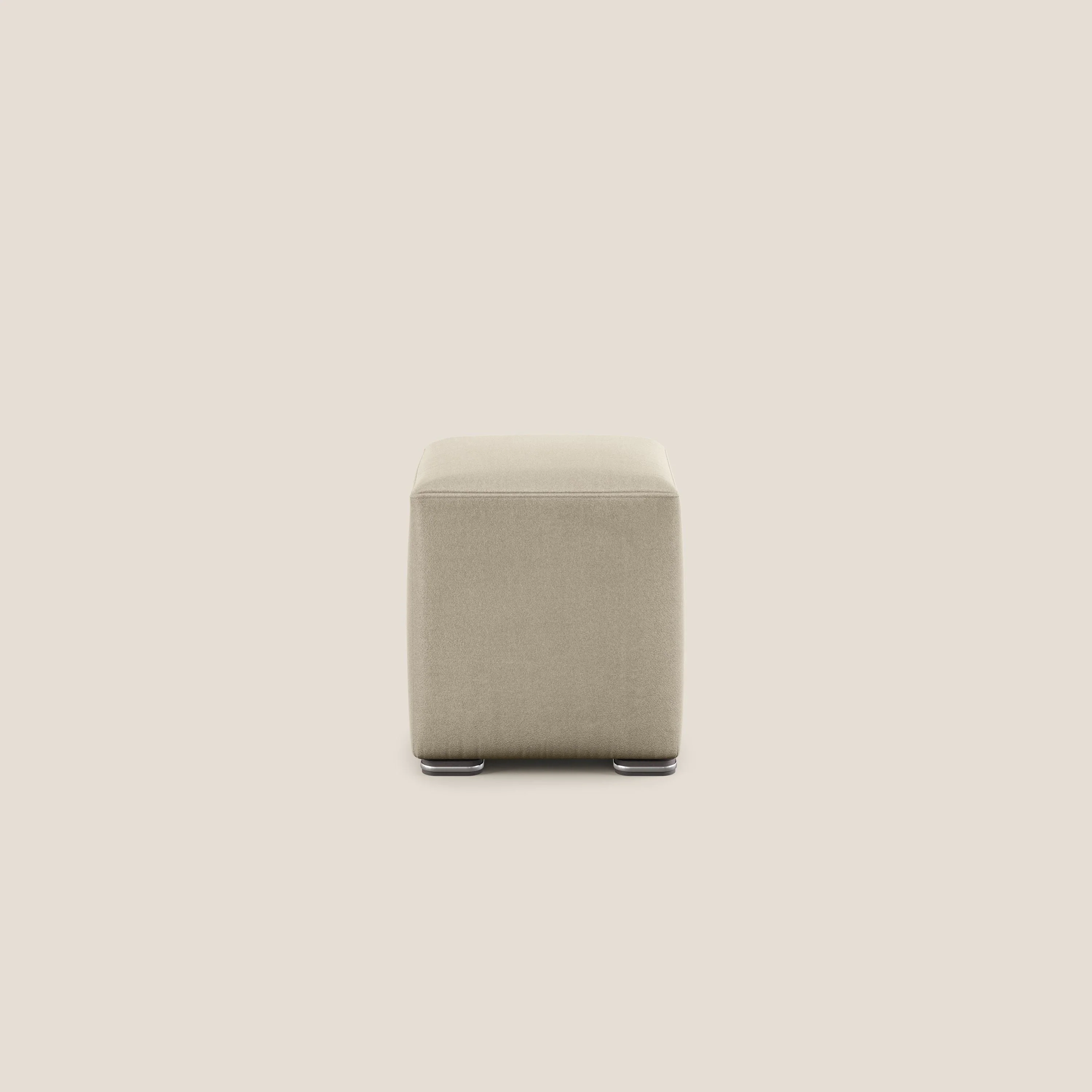Cube pouf en microfibre détachable T11 Taupe  - Image 3