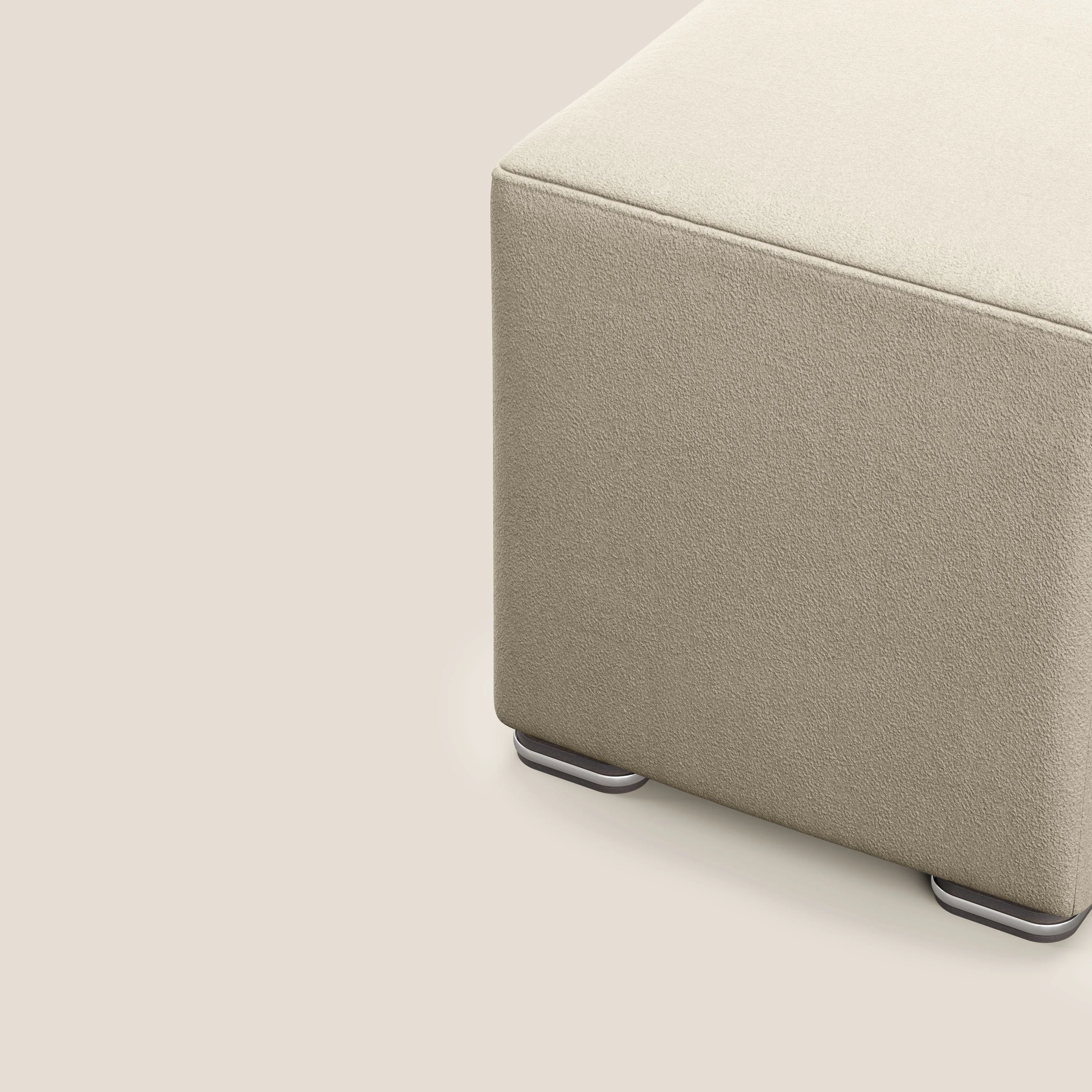 Cube pouf en microfibre détachable T11 Taupe  - Image 6
