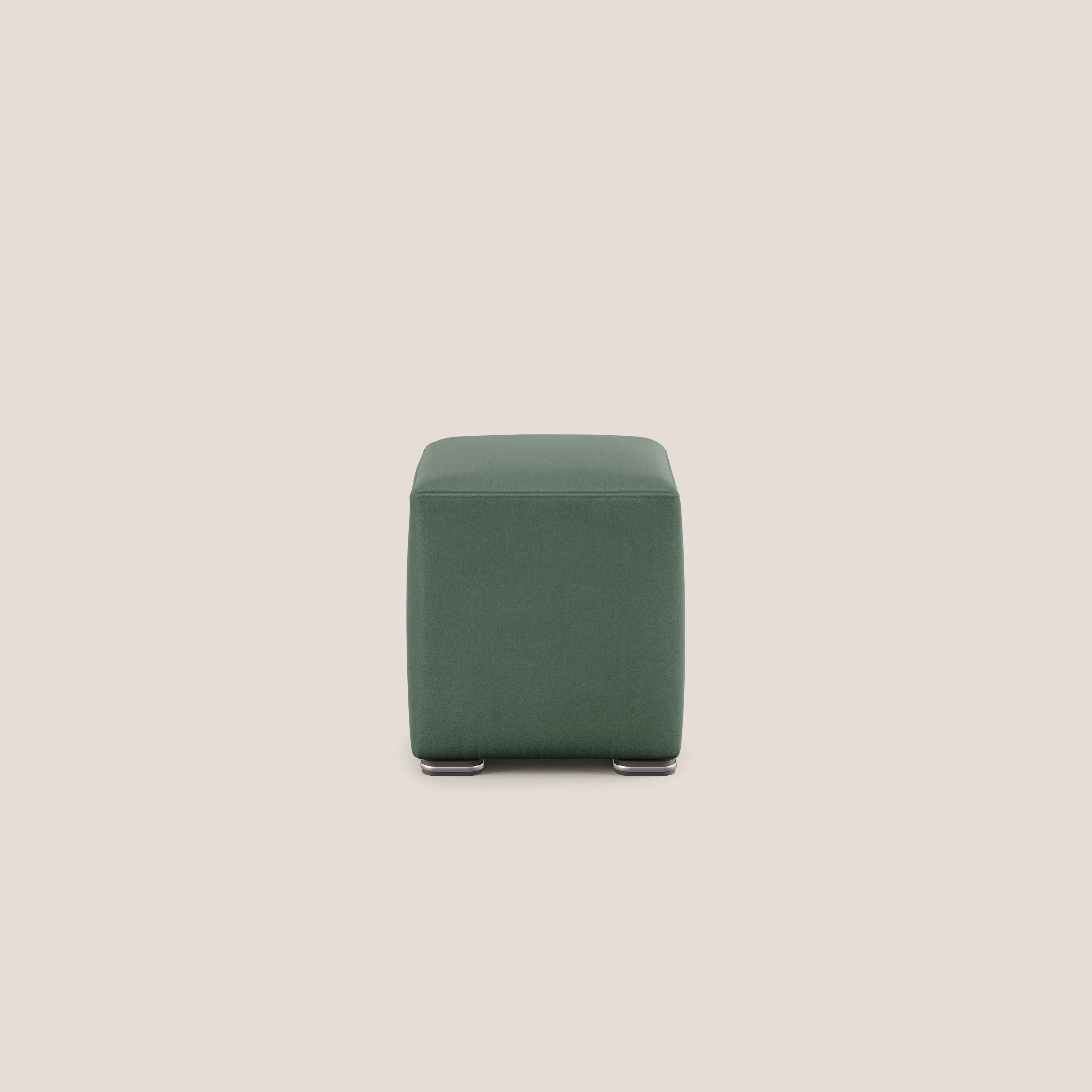 Cube pouf en microfibre détachable T11 vert - Image 4