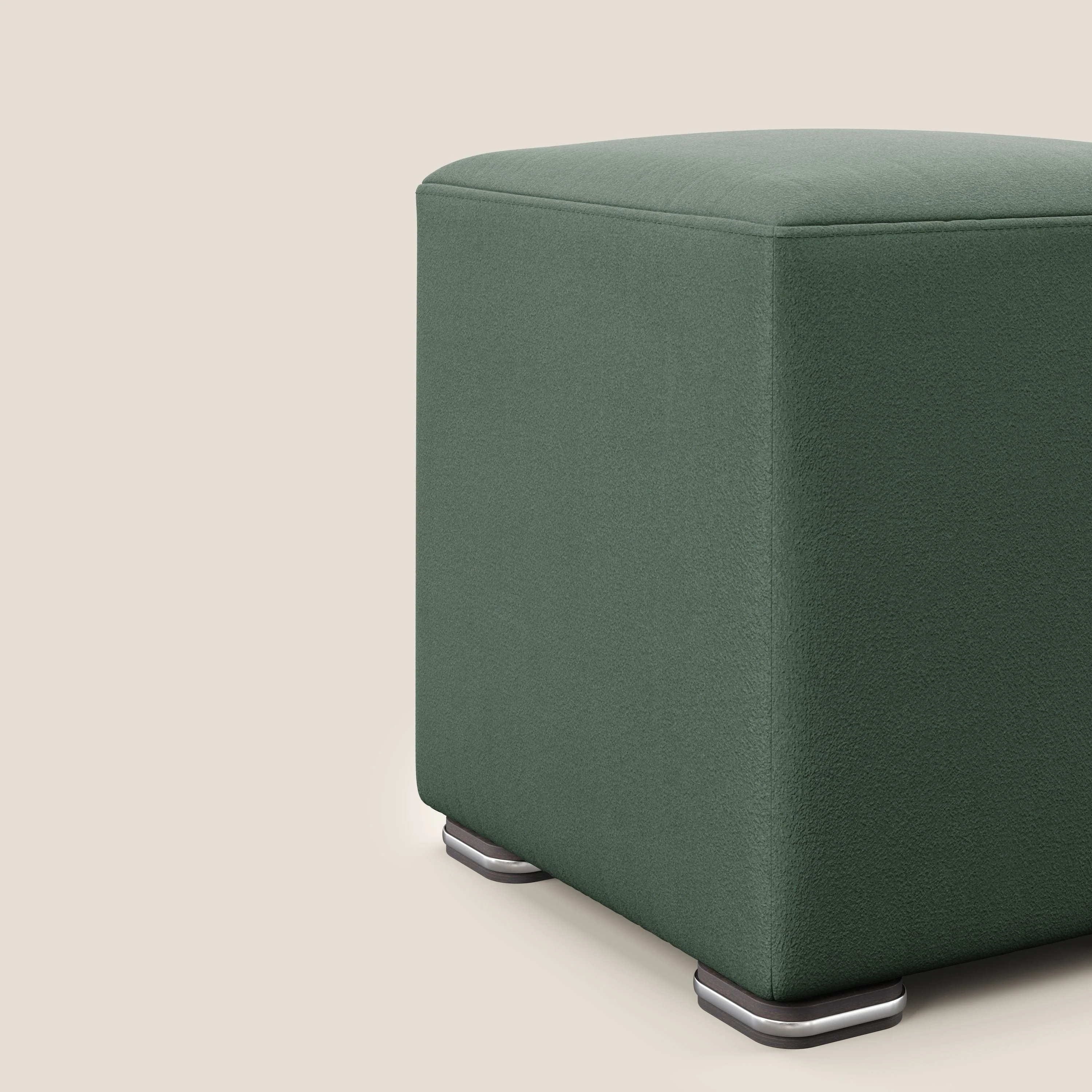 Cube pouf en microfibre détachable T11 vert - Image 5