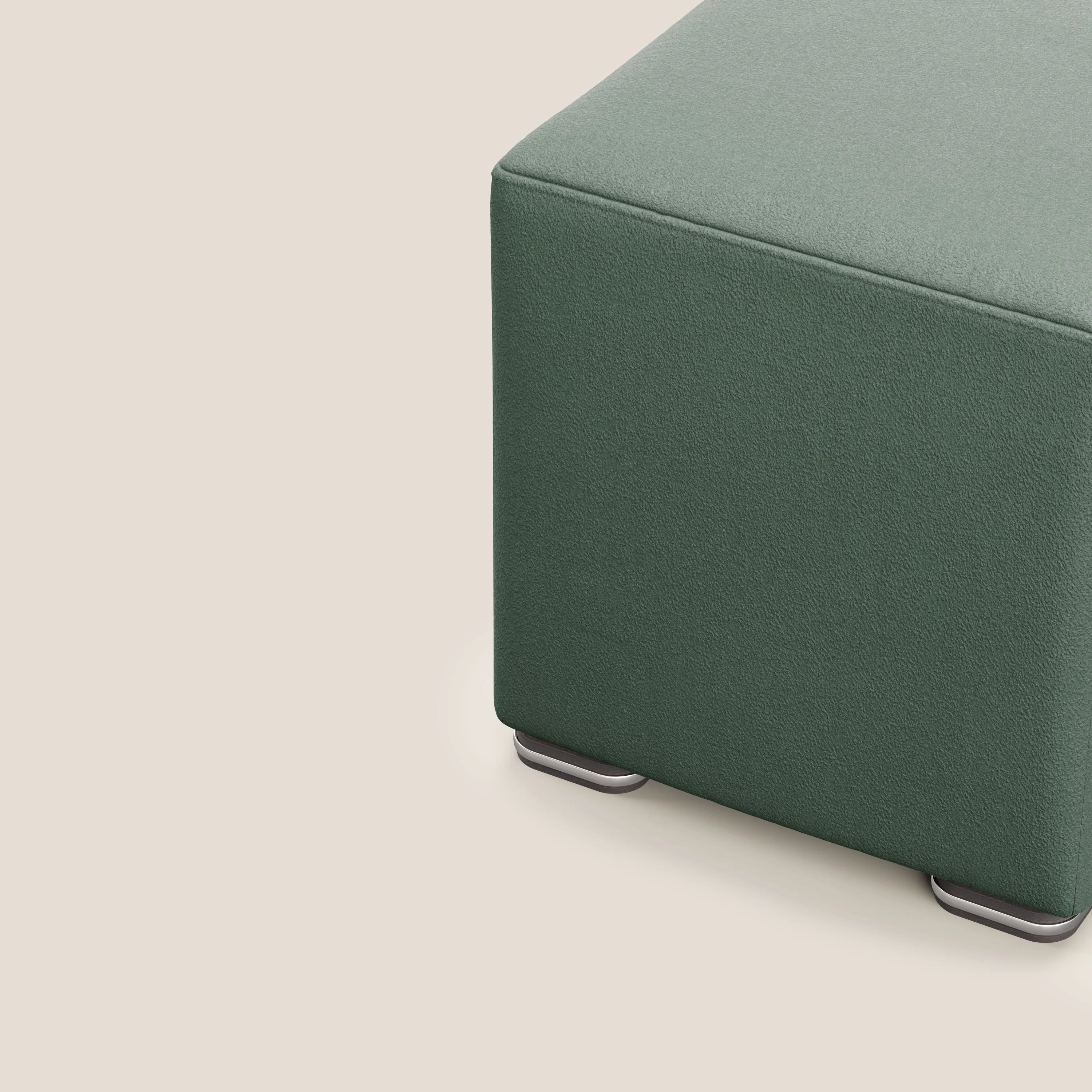Cube pouf en microfibre détachable T11 vert - Image 7