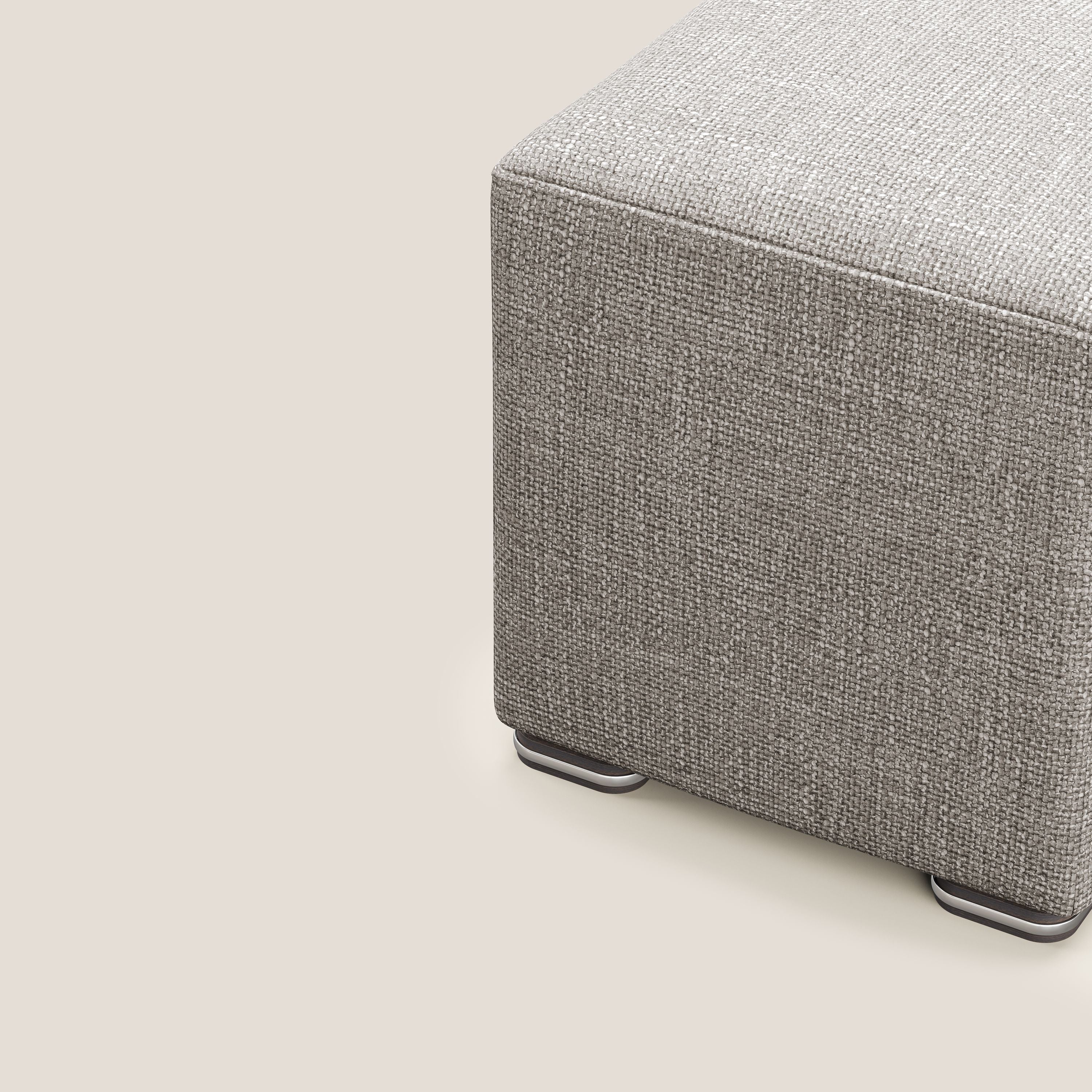 Cube pouf en tissu doux imperméable entrelacé melangé T06 Taupe tortora - Image 6