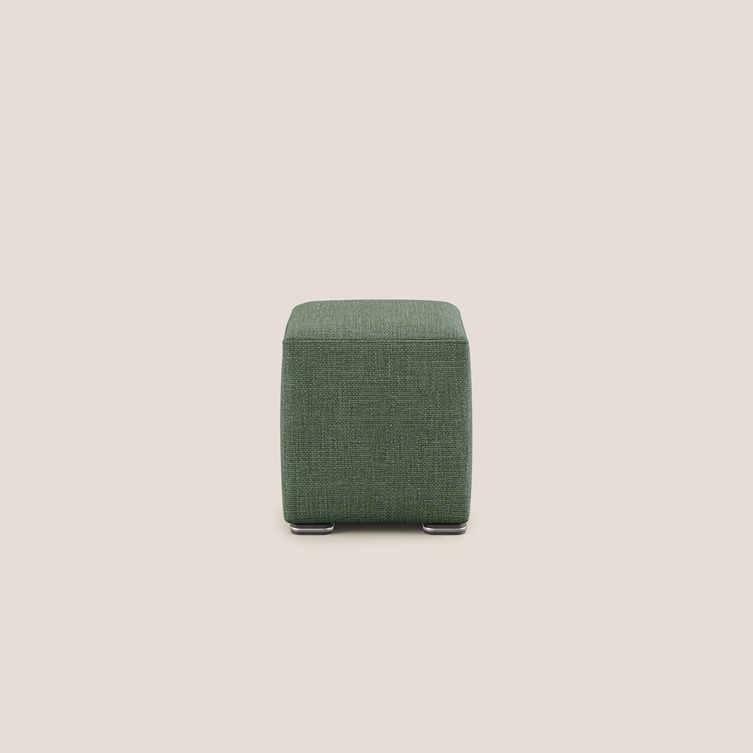 Cube pouf en tissu doux imperméable entrelacé melangé T06 vert - Image 4