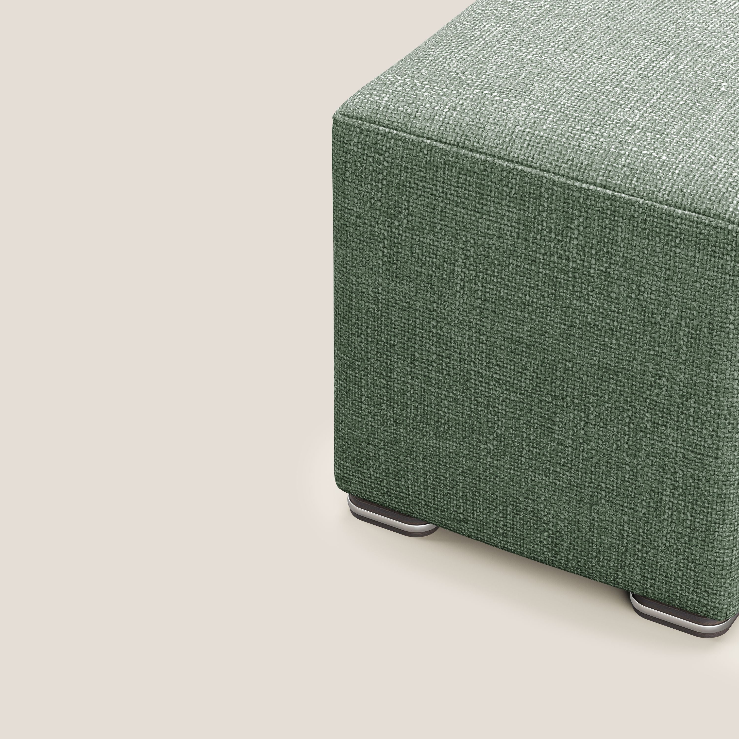 Cube pouf en tissu doux imperméable entrelacé melangé T06 vert - Image 7