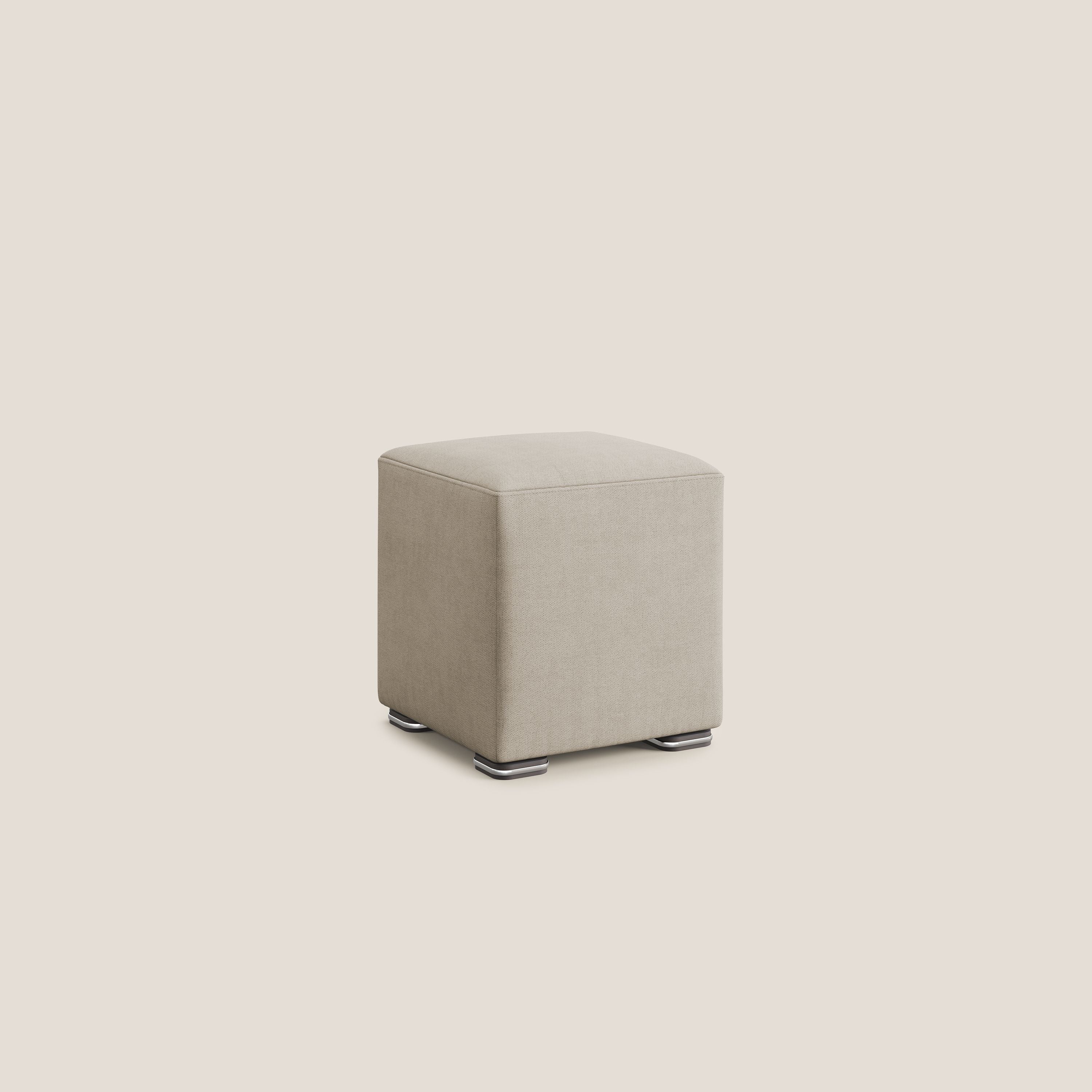 Cube pouf en tissu doux imperméable T02 beige - Image 3