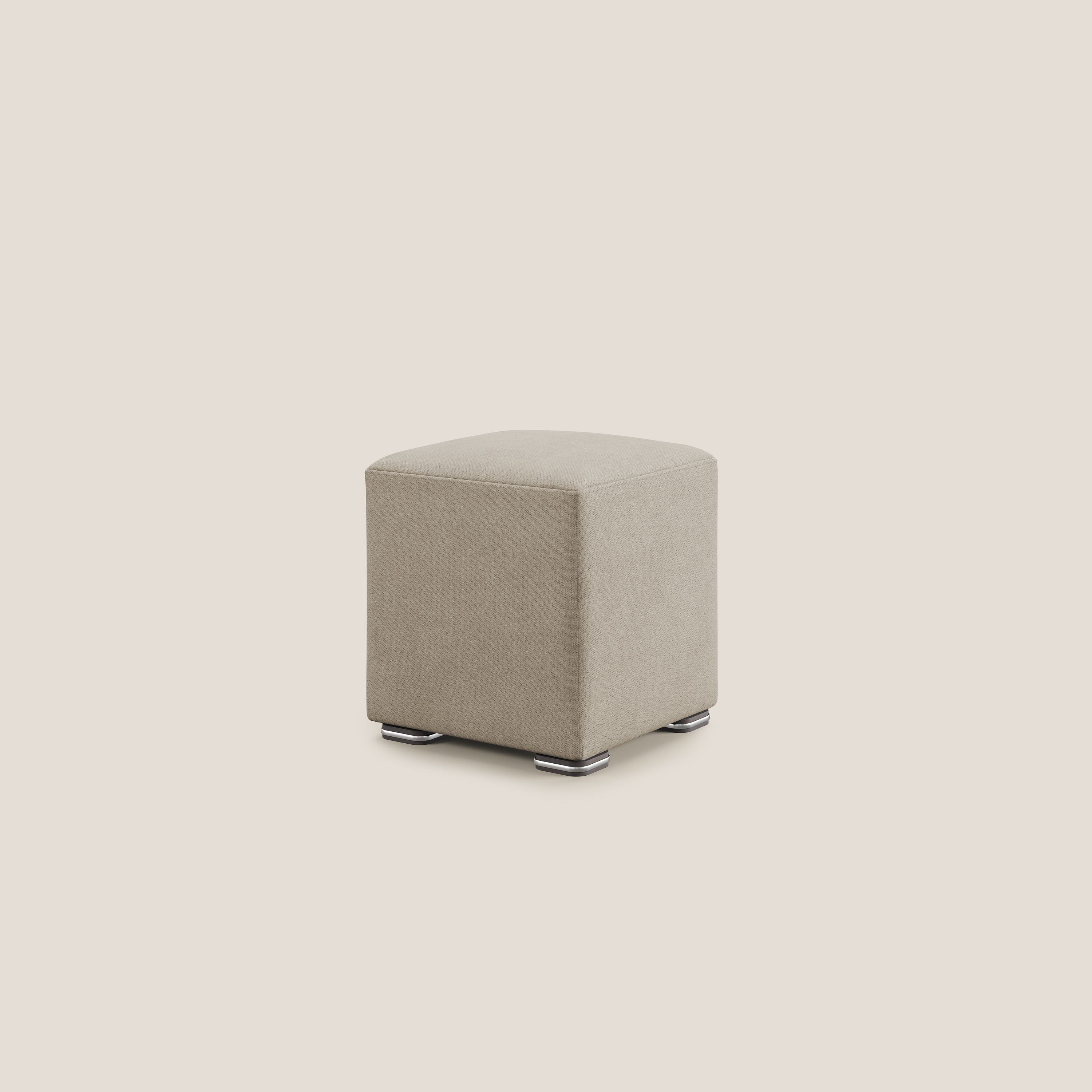 Cube pouf en tissu doux imperméable T02 beige - Image 4
