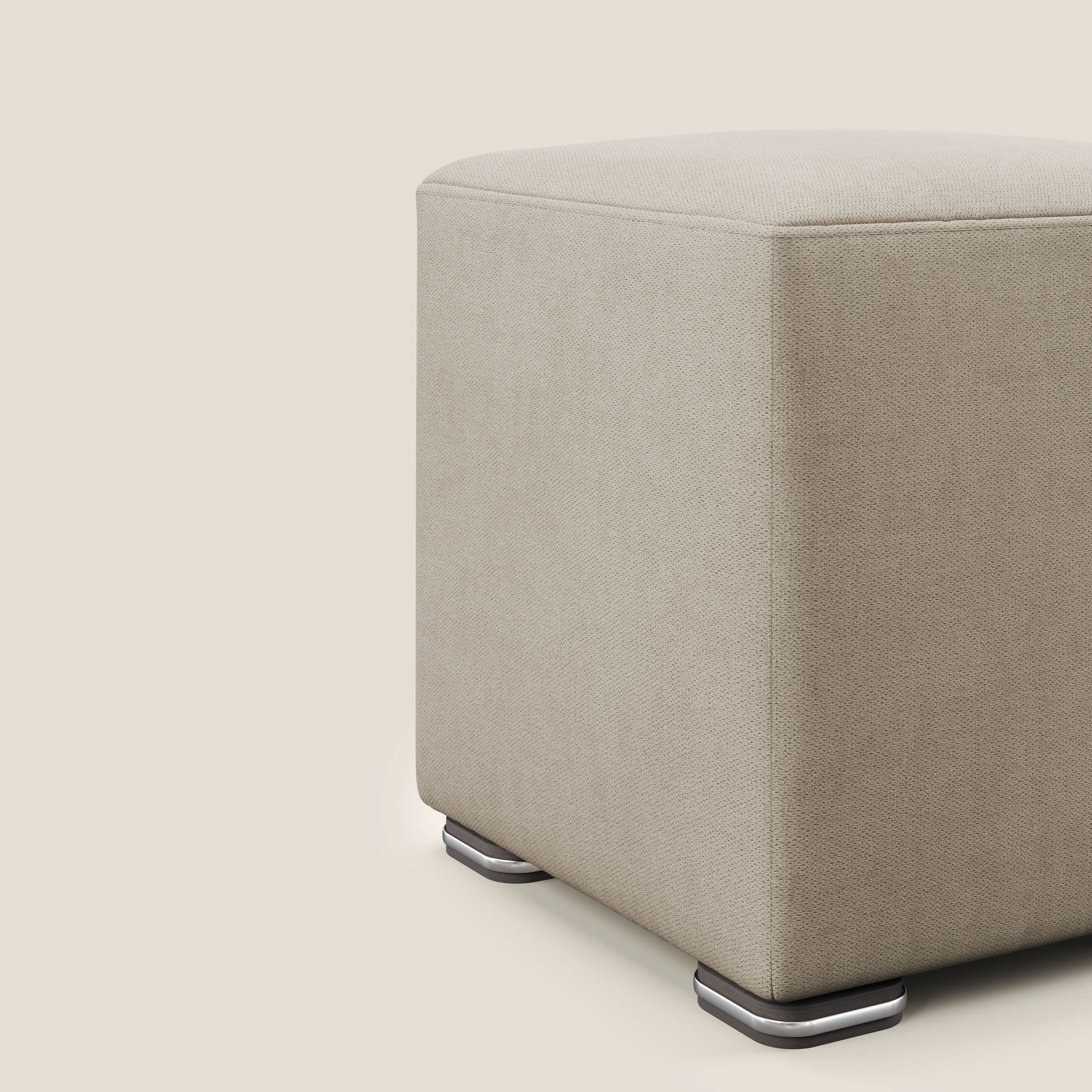 Cube pouf en tissu doux imperméable T02 beige - Image 5