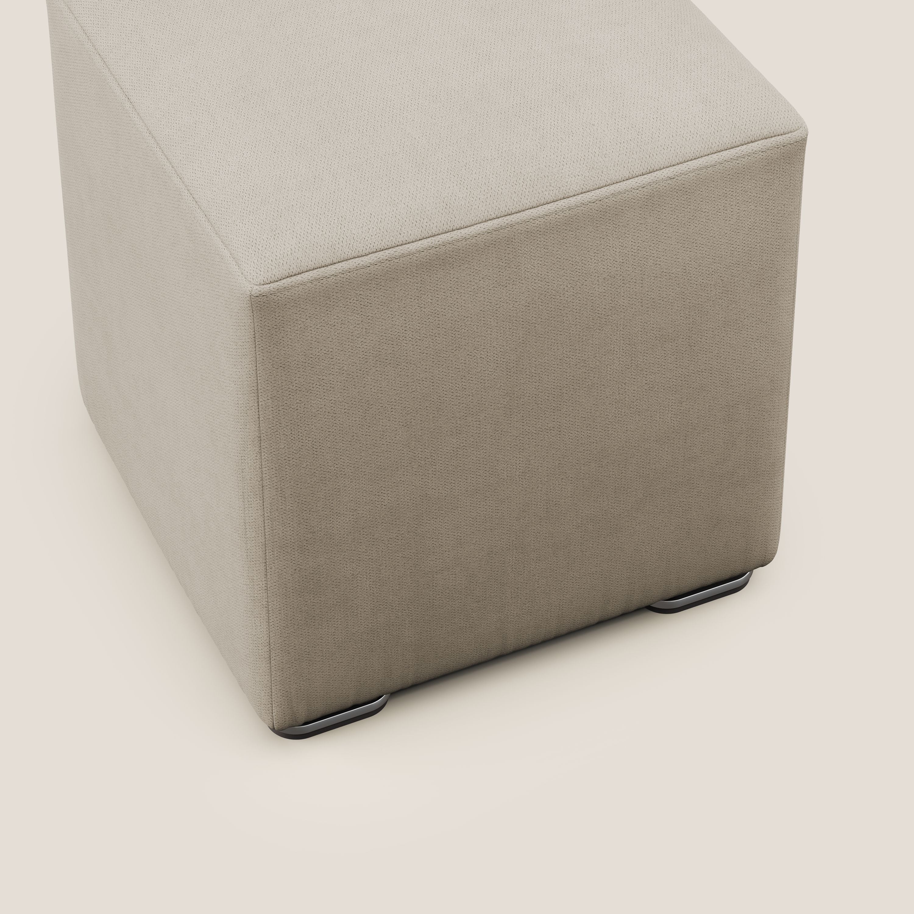 Cube pouf en tissu doux imperméable T02 beige - Image 6
