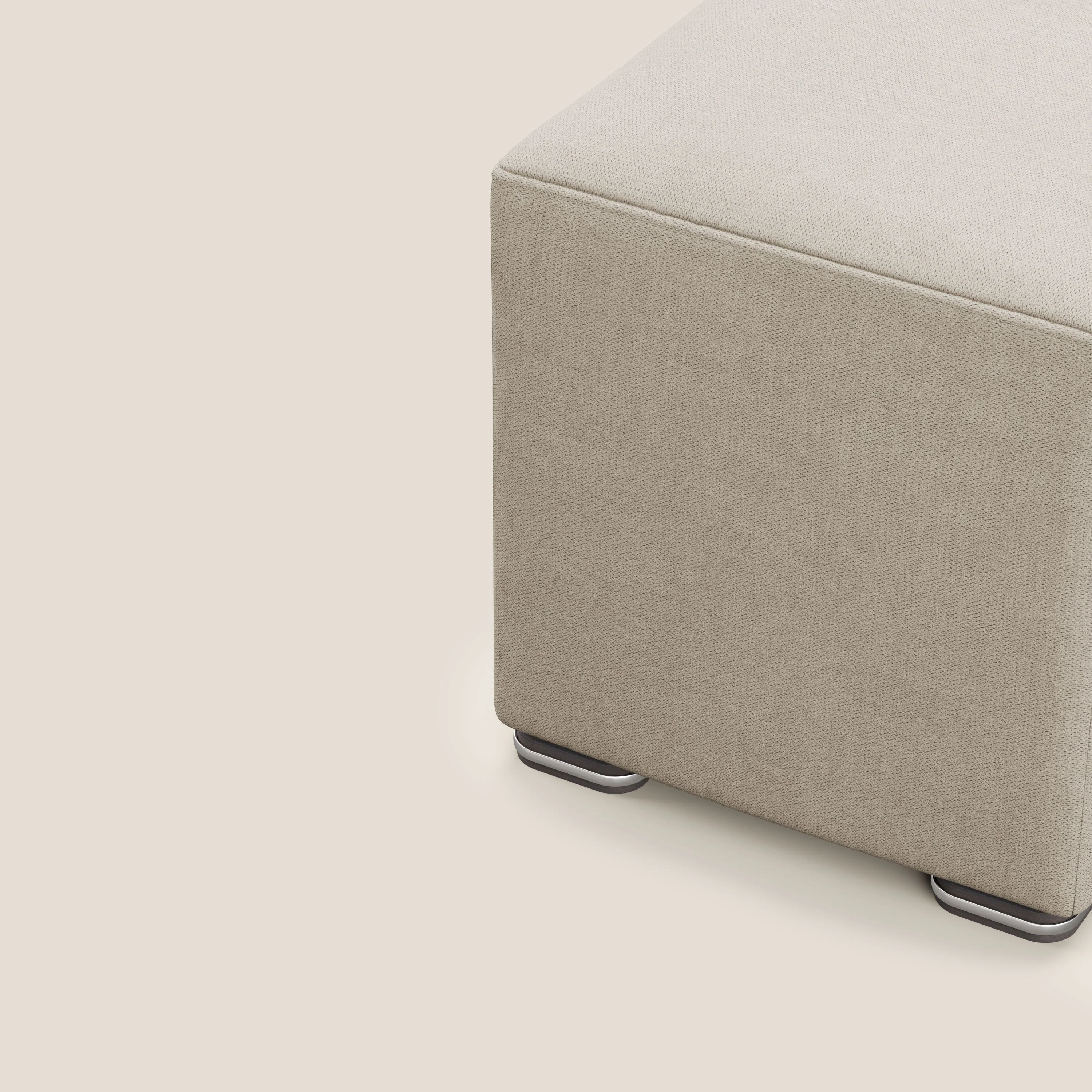 Cube pouf en tissu doux imperméable T02 beige - Image 7