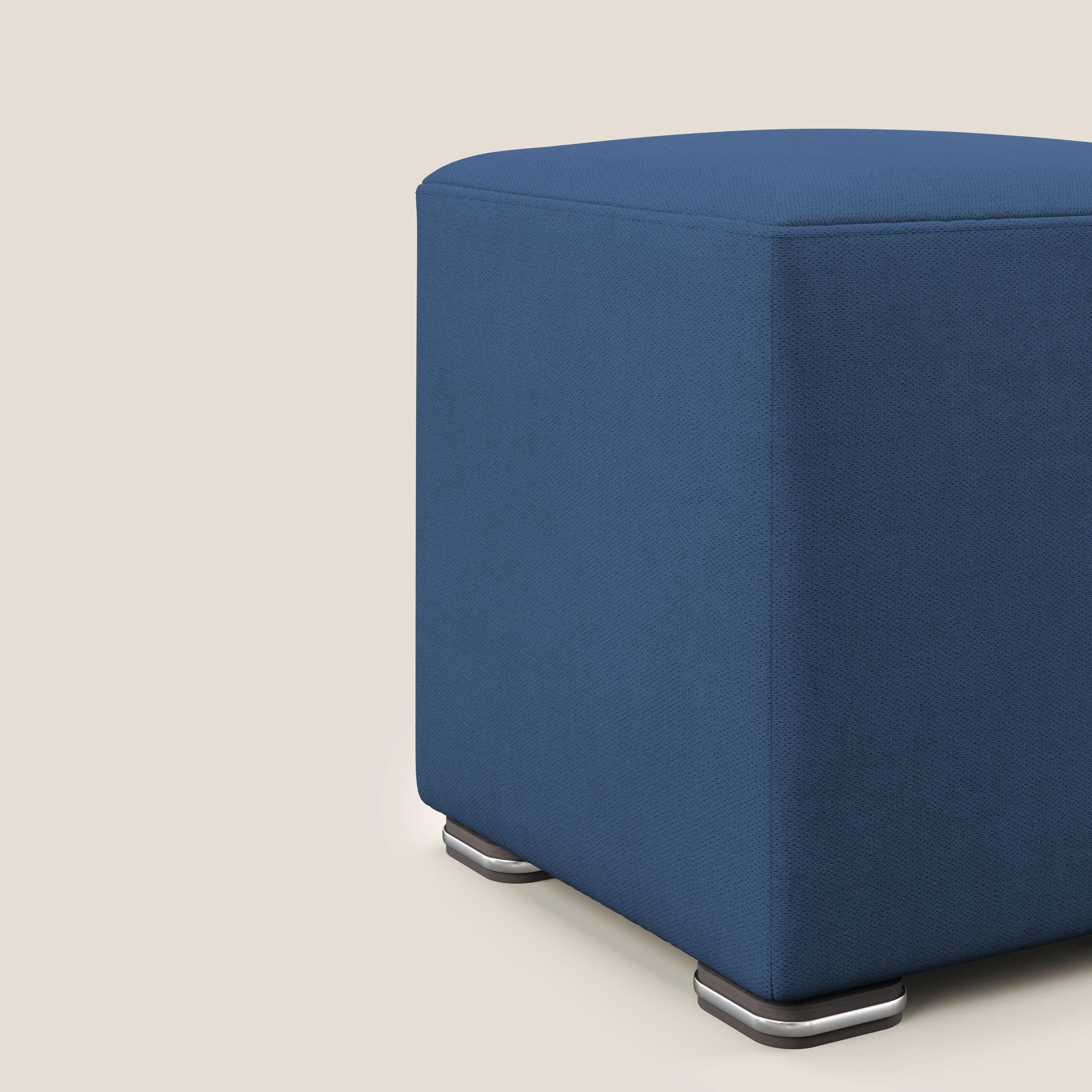 Cube pouf en tissu doux imperméable T02 bleu - Image 4