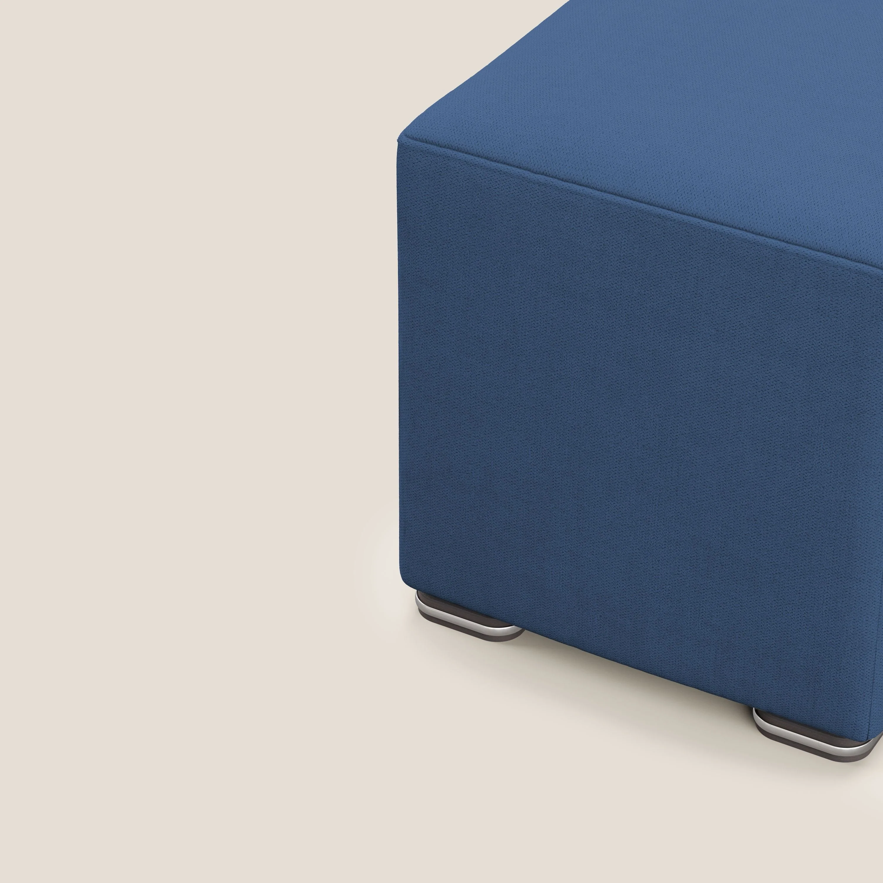 Cube pouf en tissu doux imperméable T02 bleu - Image 6
