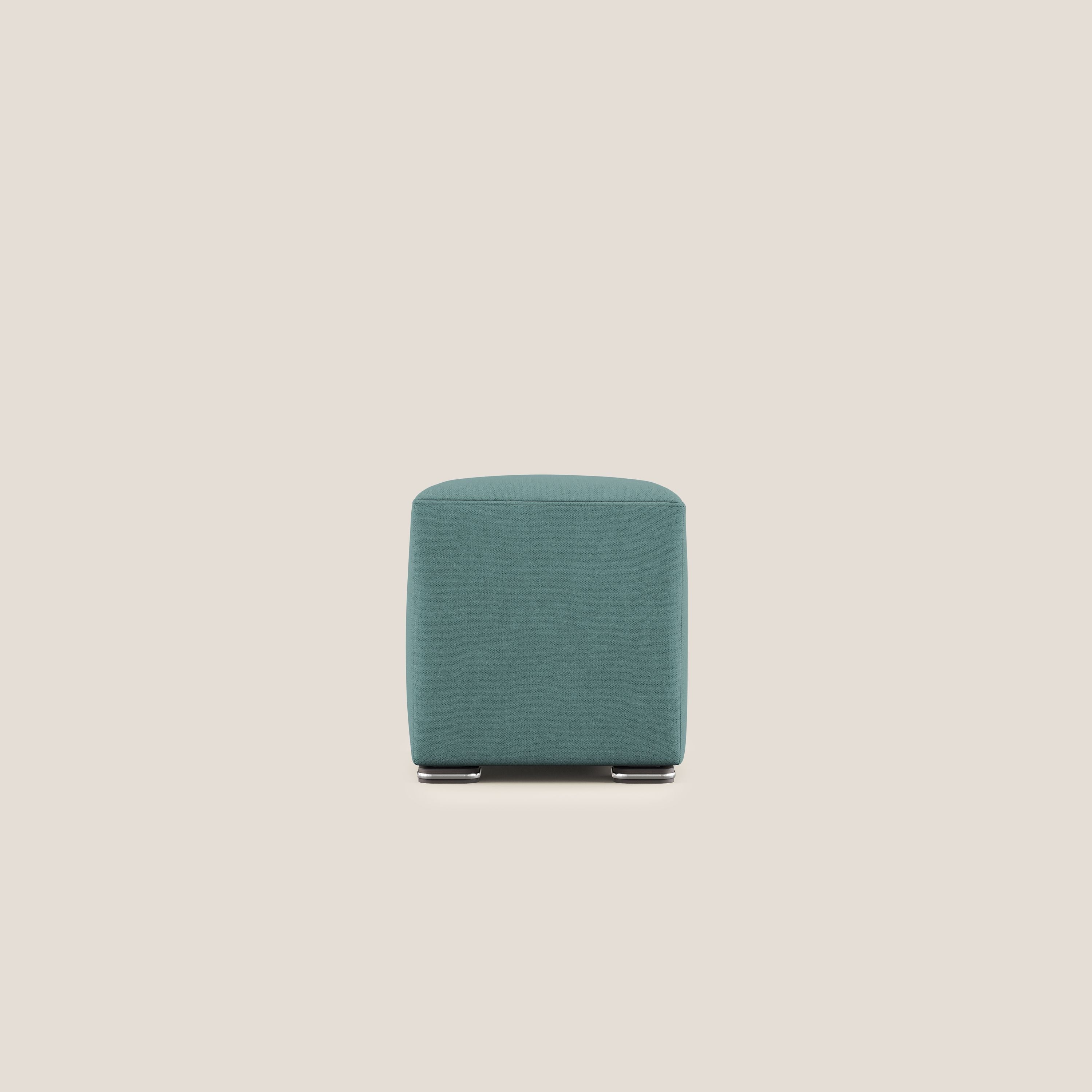 Cube pouf en tissu doux imperméable T02 bleu canard