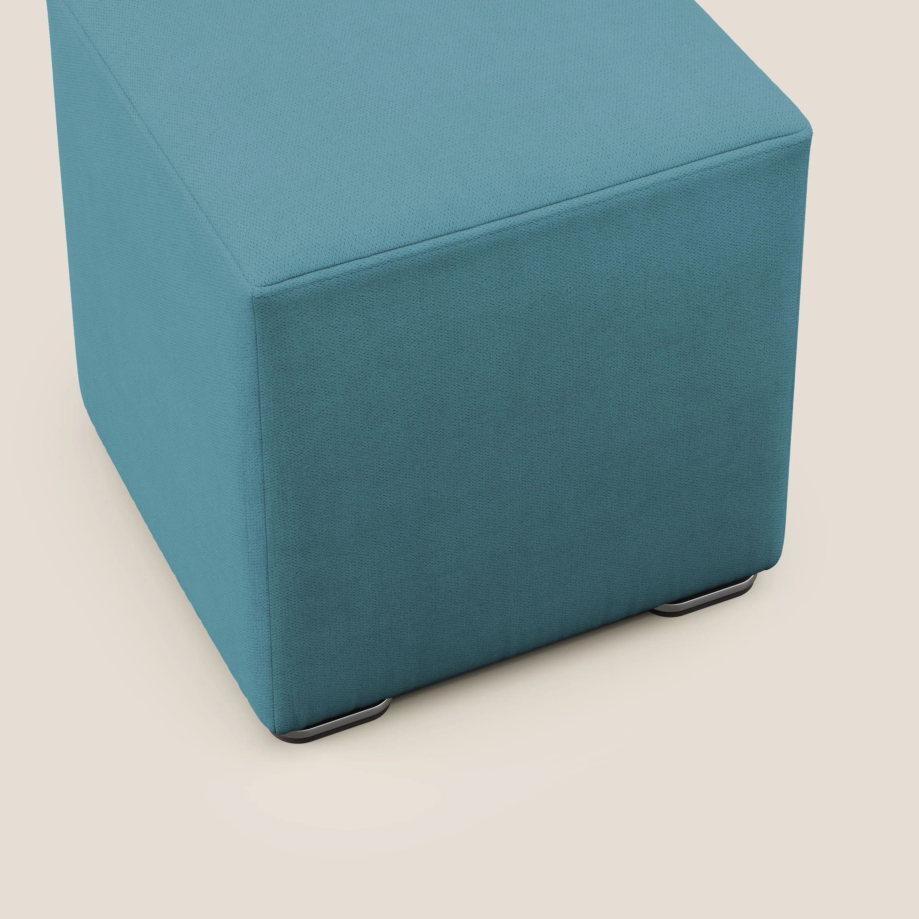 Cube pouf en tissu doux imperméable T02 bleu ciel - Image 5