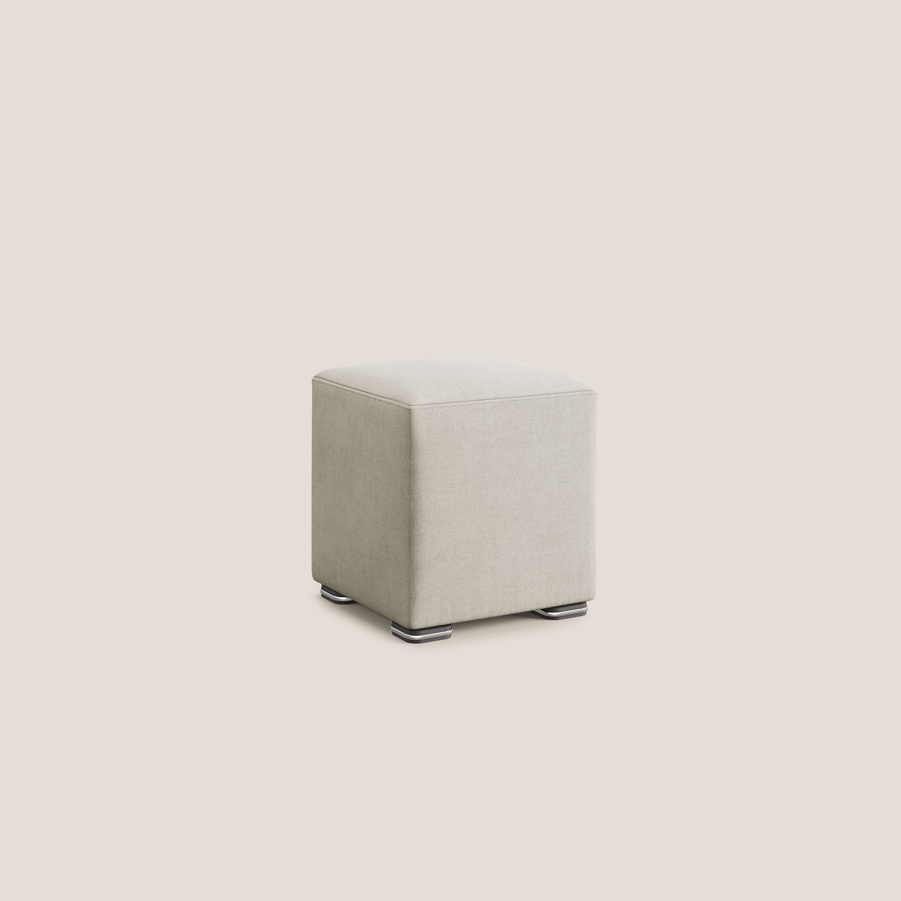 Cube pouf en tissu doux imperméable T02 crème - Image 3