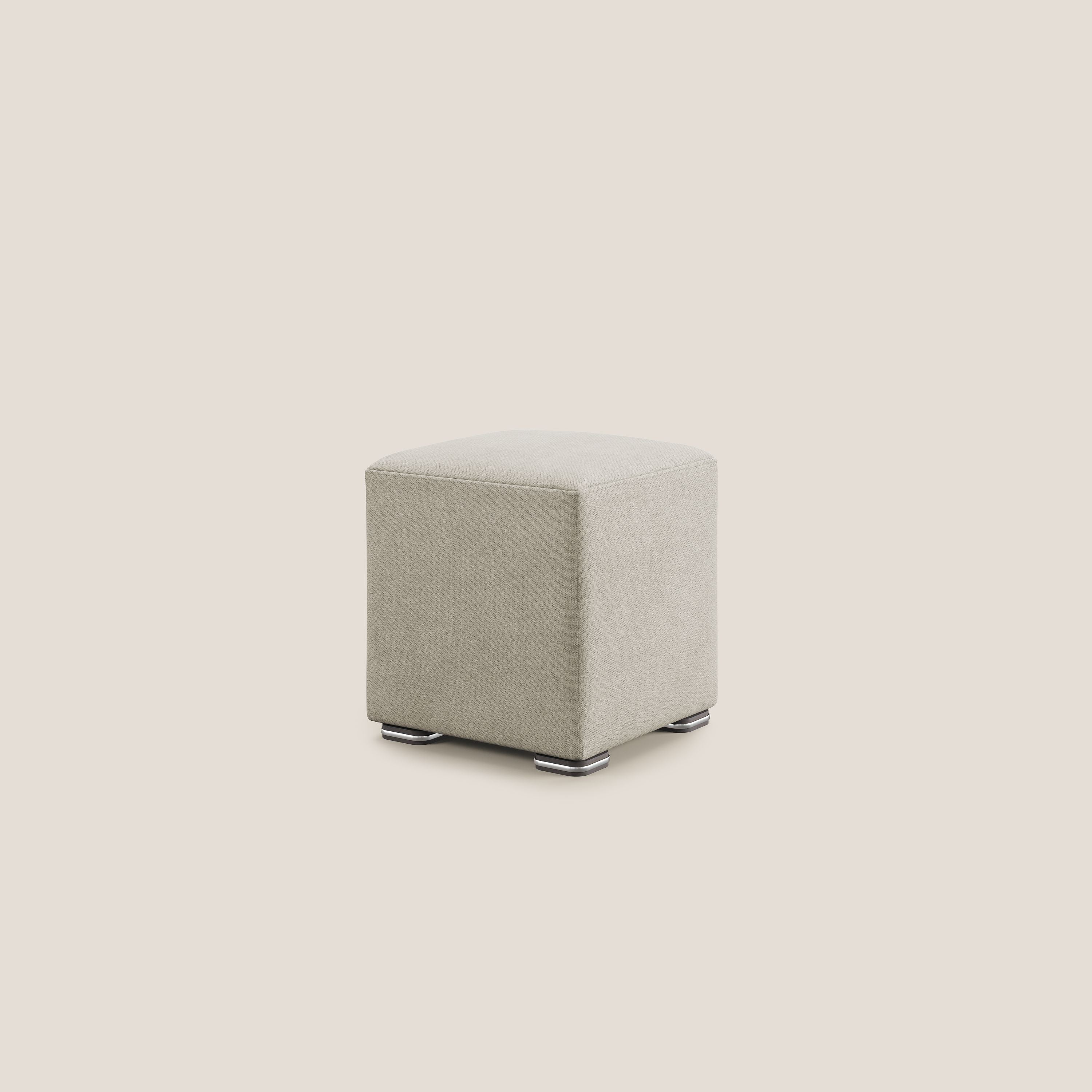 Cube pouf en tissu doux imperméable T02 crème - Image 4