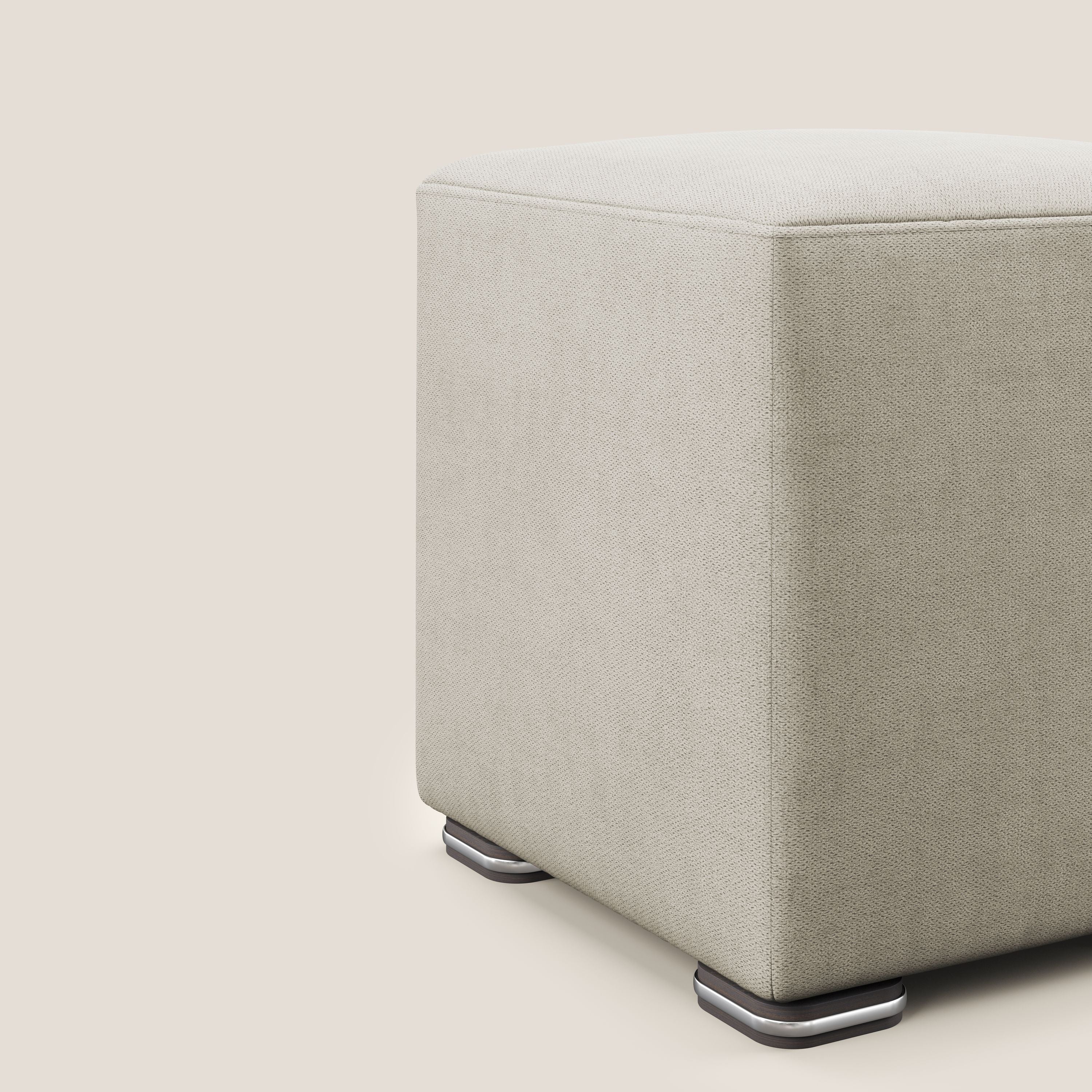 Cube pouf en tissu doux imperméable T02 crème - Image 5