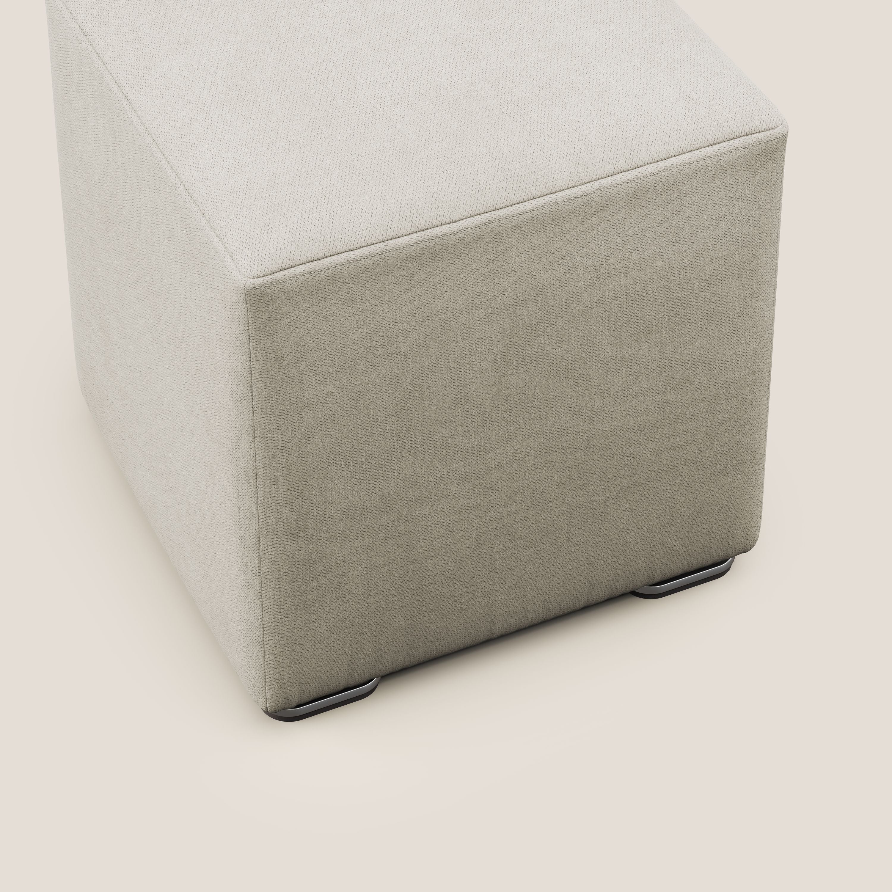 Cube pouf en tissu doux imperméable T02 crème - Image 6