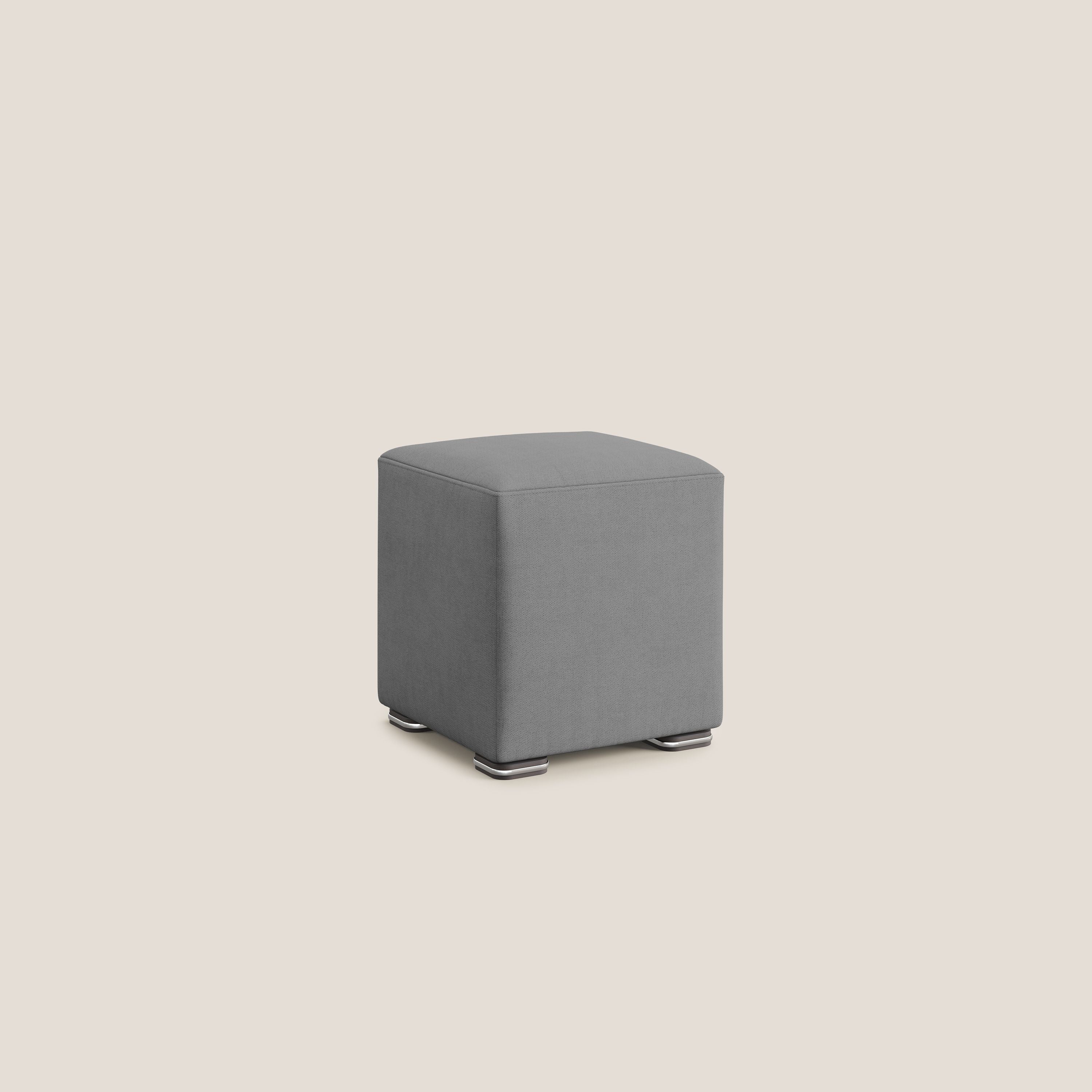 Cube pouf en tissu doux imperméable T02 gris - Image 2