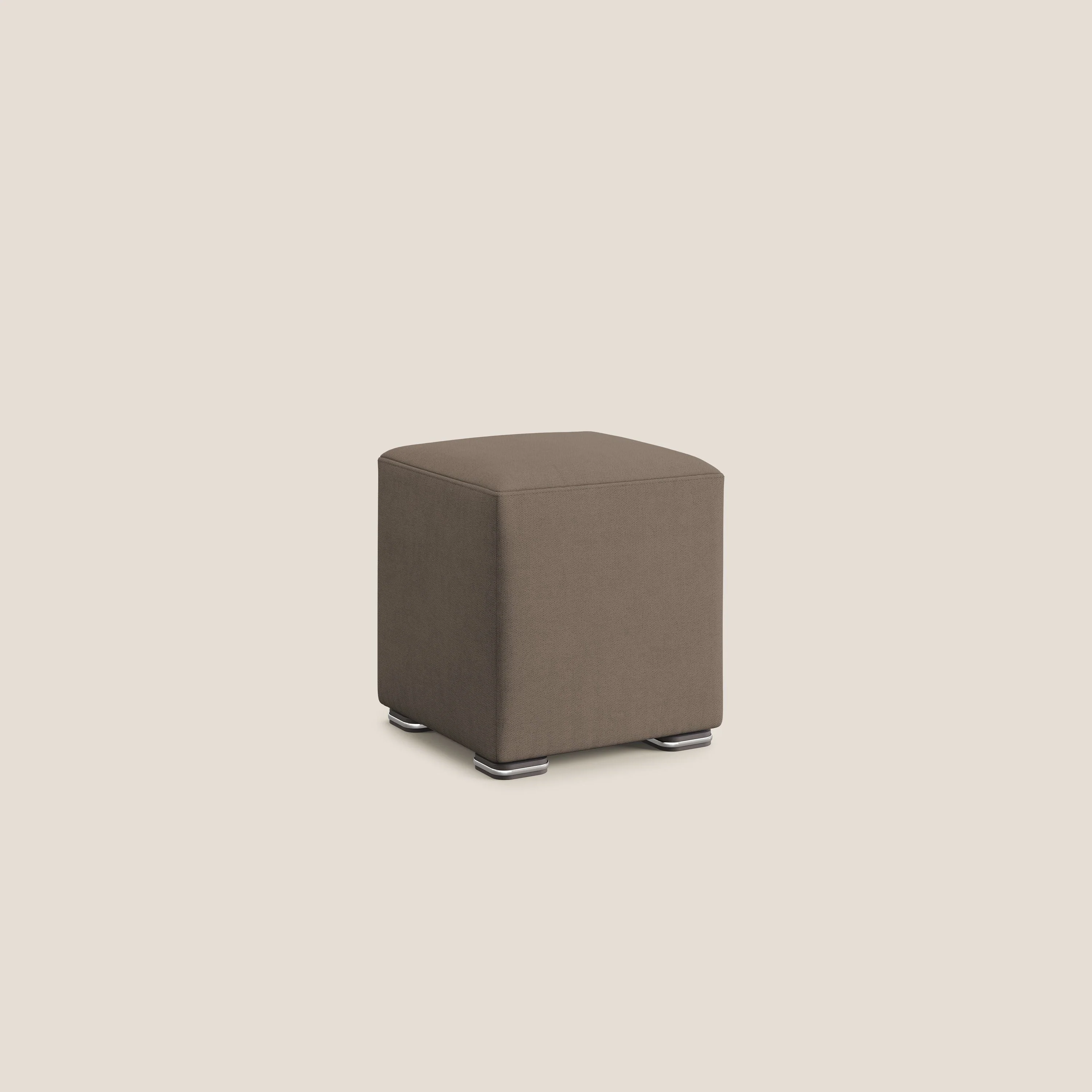 Cube pouf en tissu doux imperméable T02 marron - Image 2