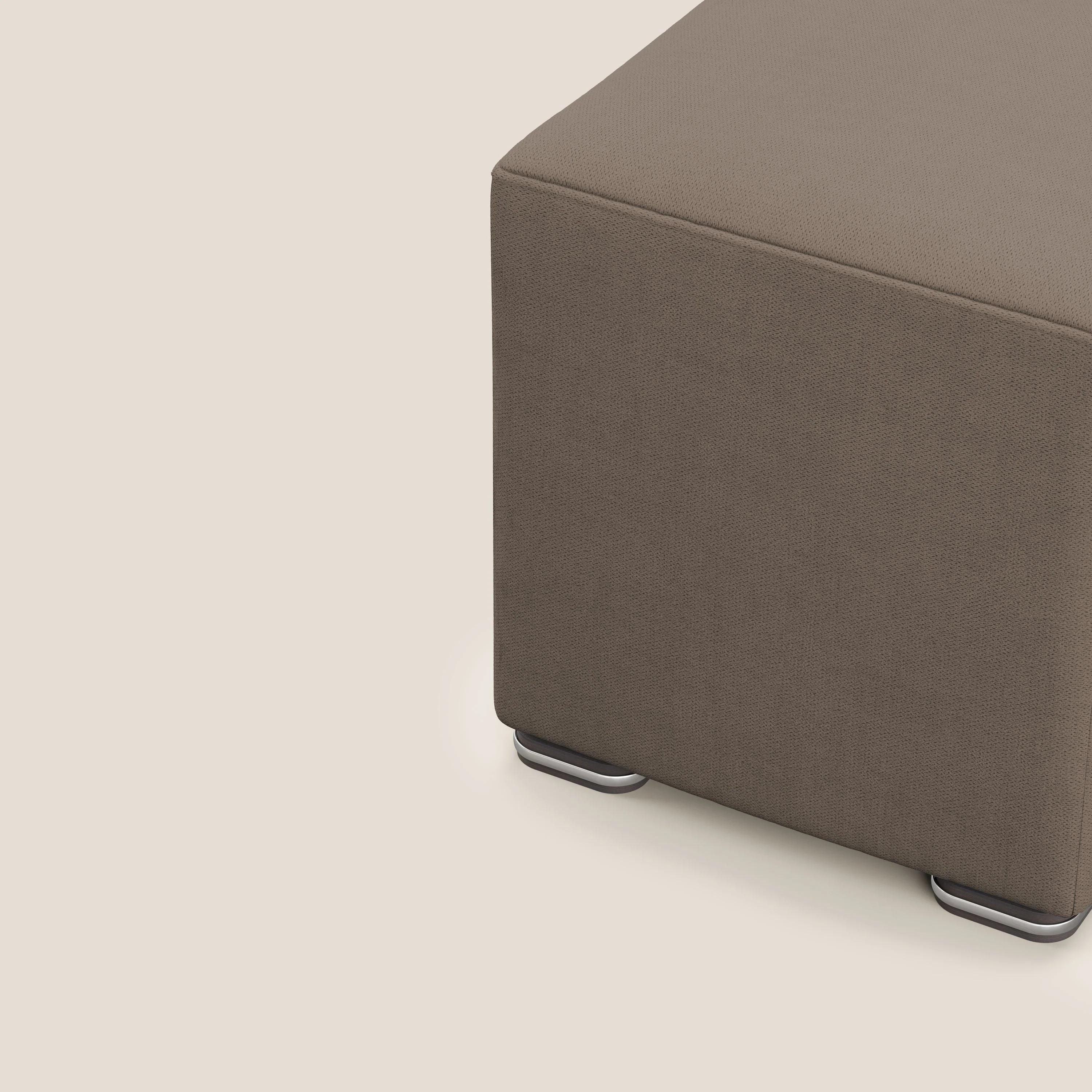 Cube pouf en tissu doux imperméable T02 marron - Image 6