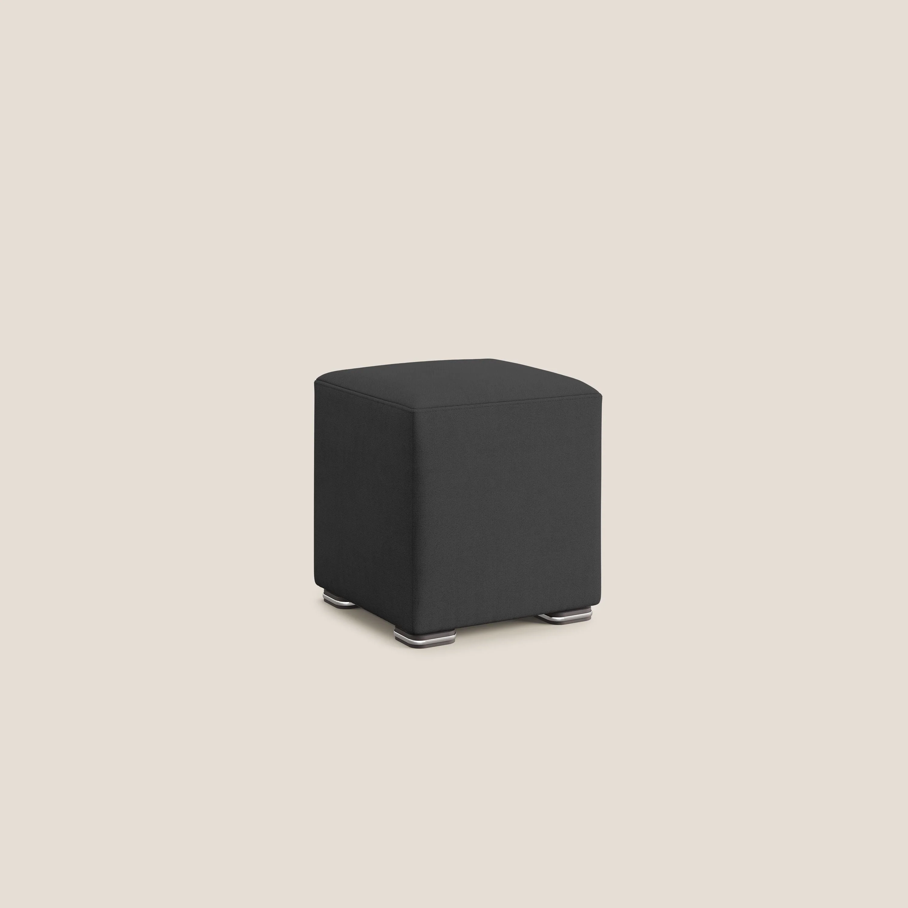 Cube pouf en tissu doux imperméable T02 noir - Image 2