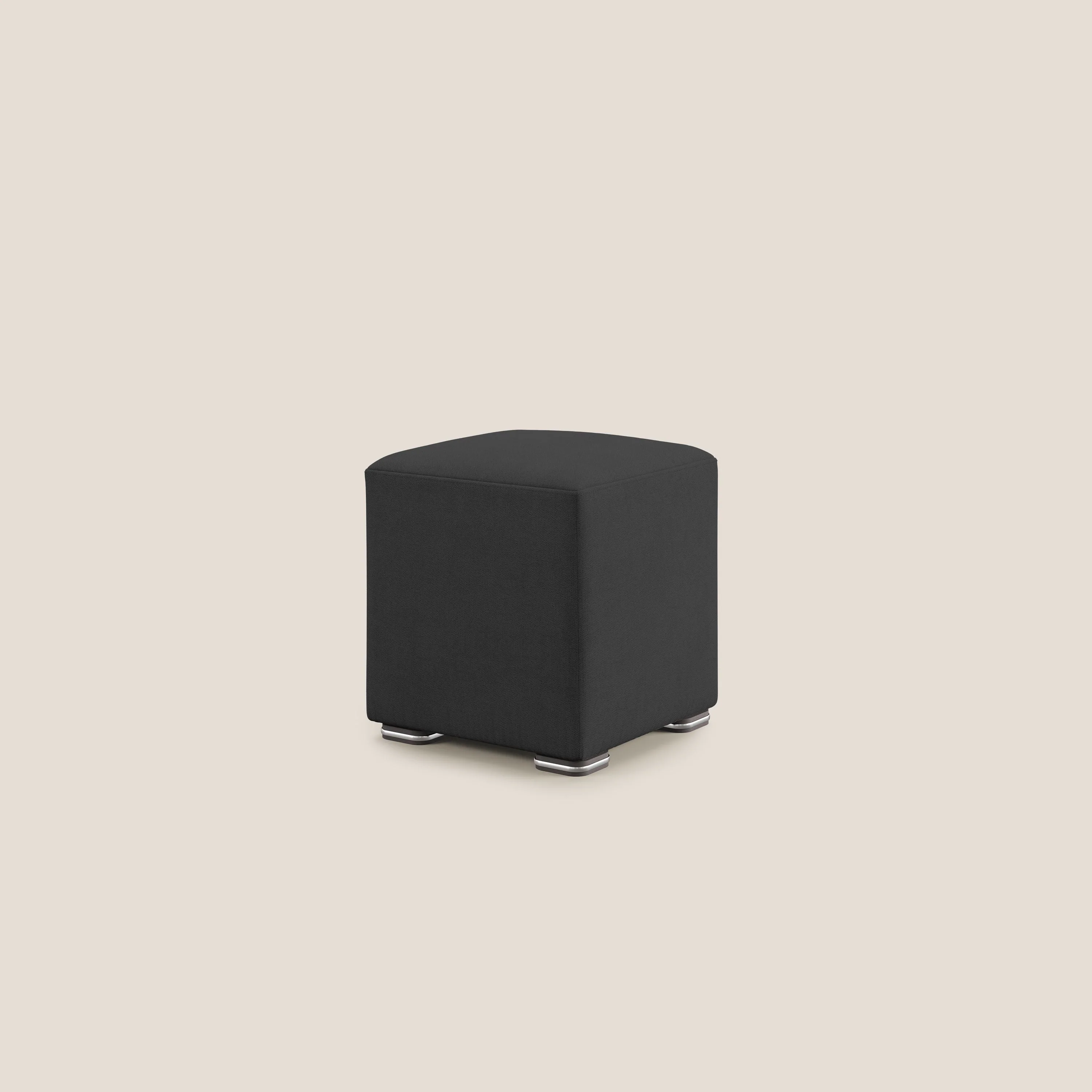 Cube pouf en tissu doux imperméable T02 noir - Image 3