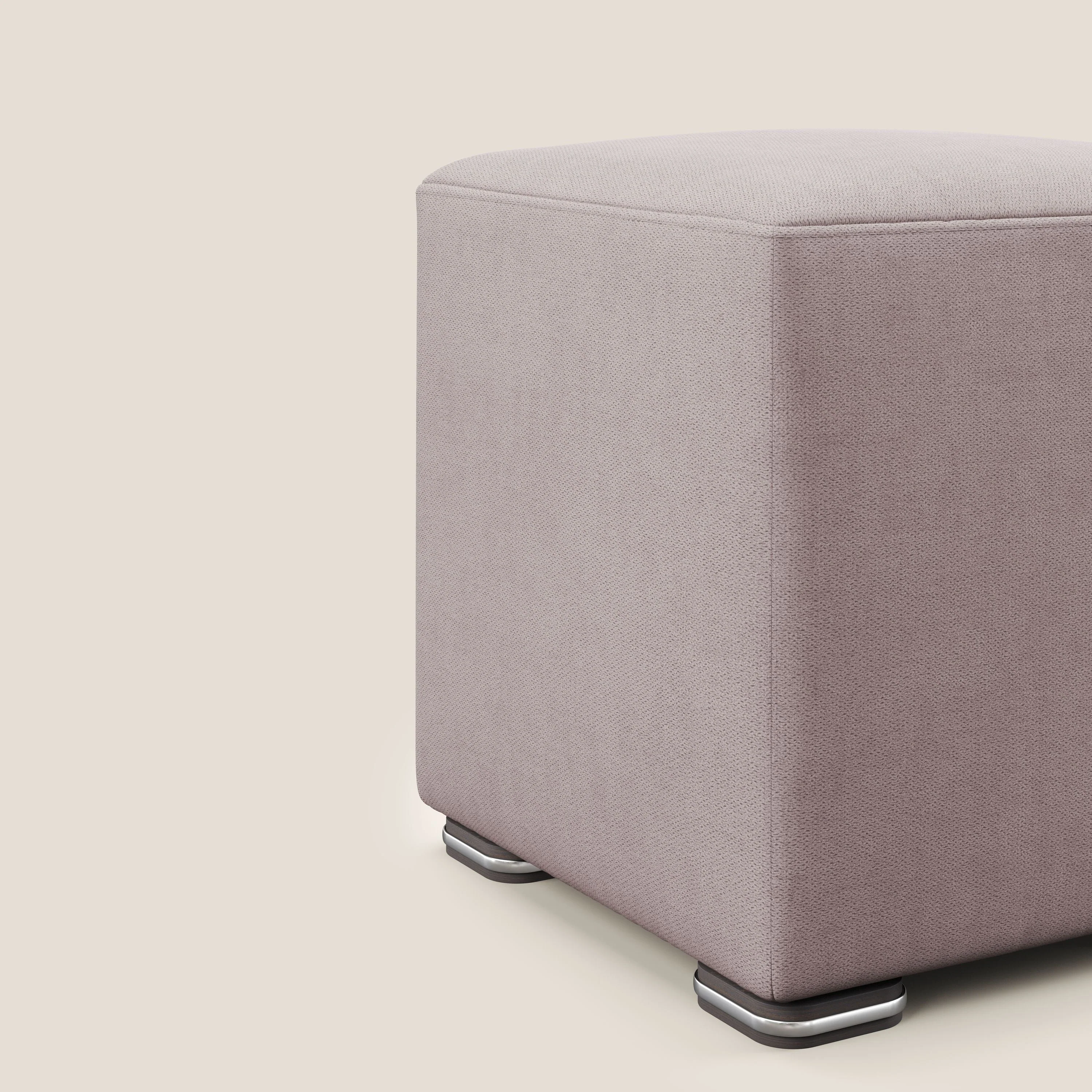 Cube pouf en tissu doux imperméable T02 rose - Image 4