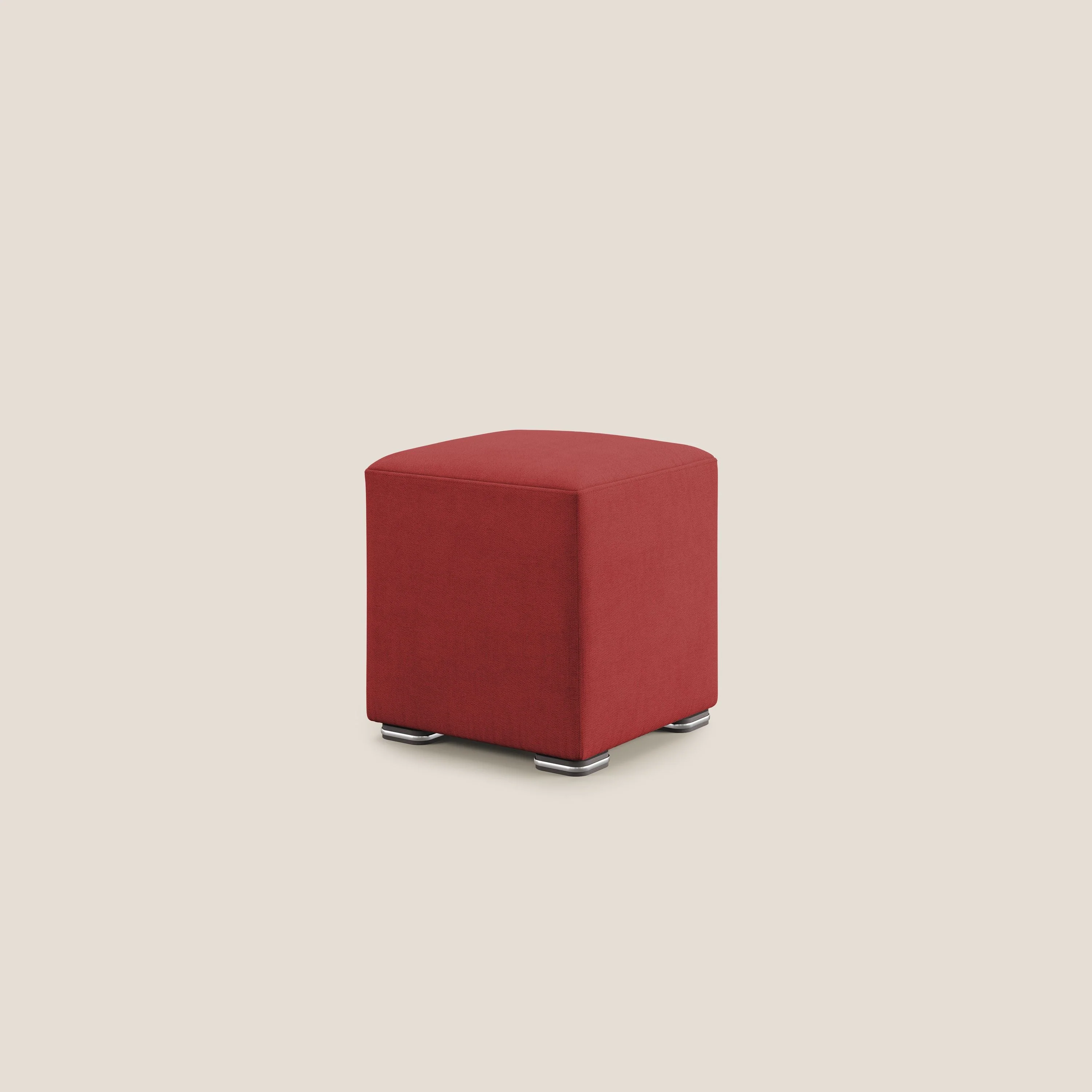 Cube pouf en tissu doux imperméable T02 rouge - Image 3