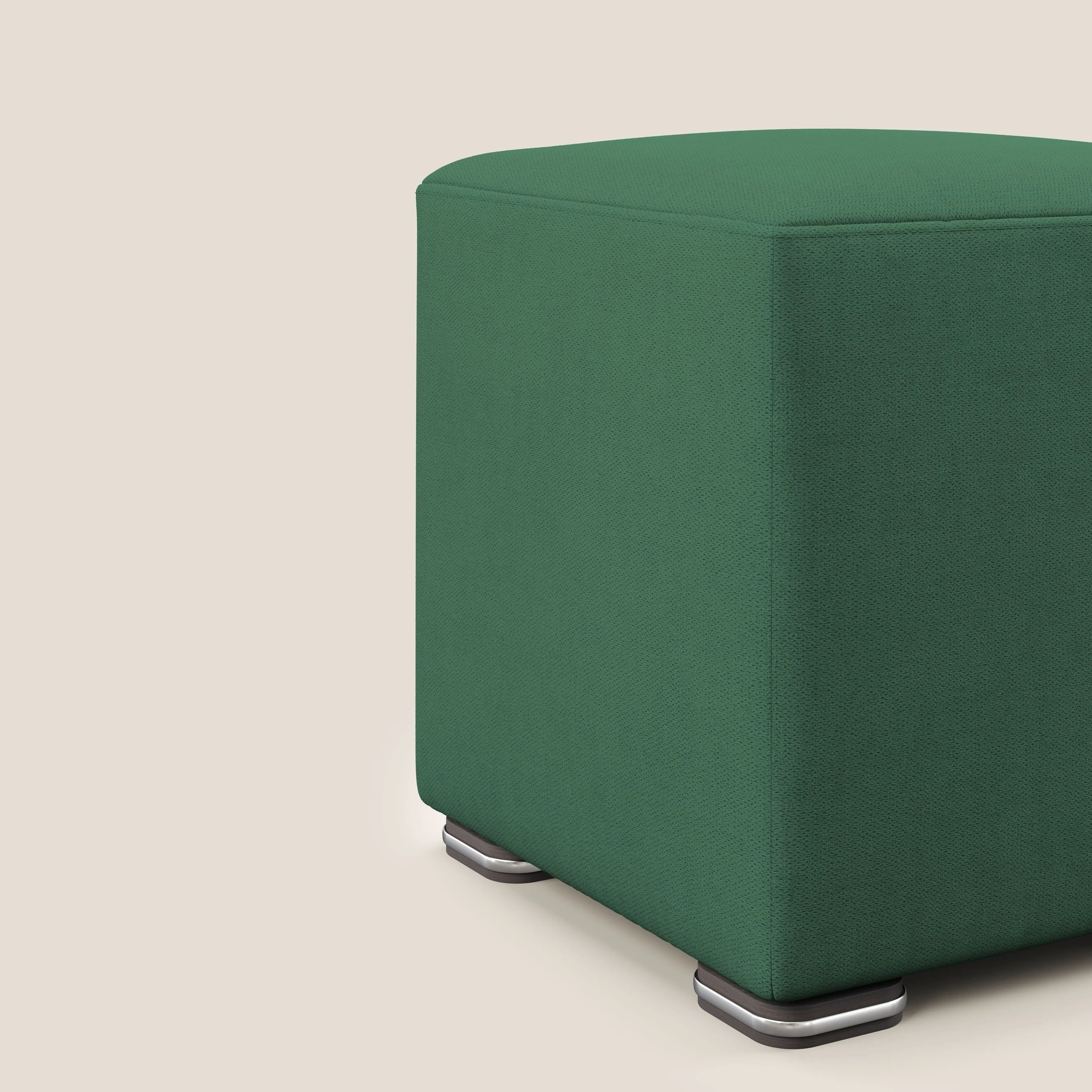 Cube pouf en tissu doux imperméable T02 vert - Image 4