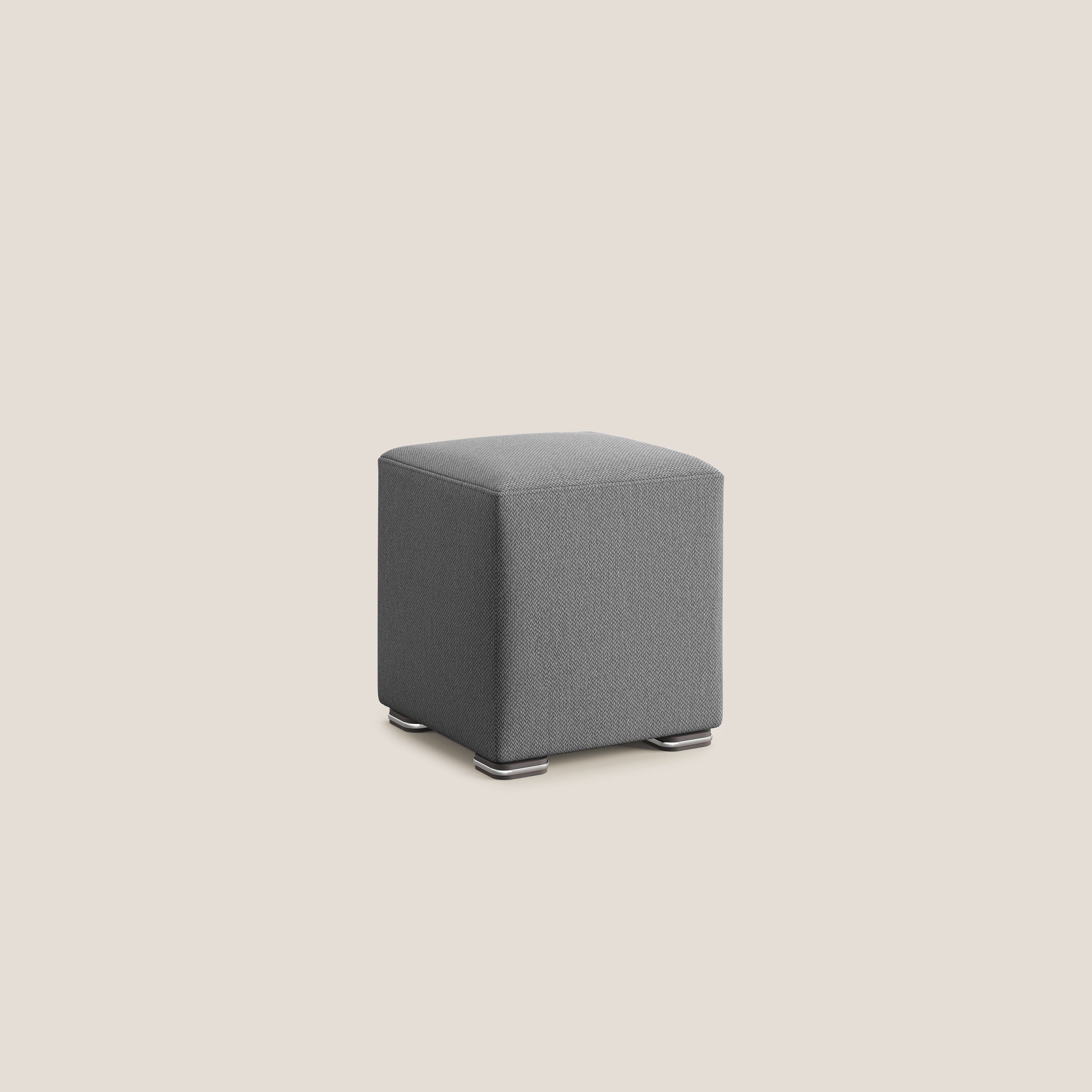 Cube pouf en tissu doux détachable T05 anthracite - Image 2