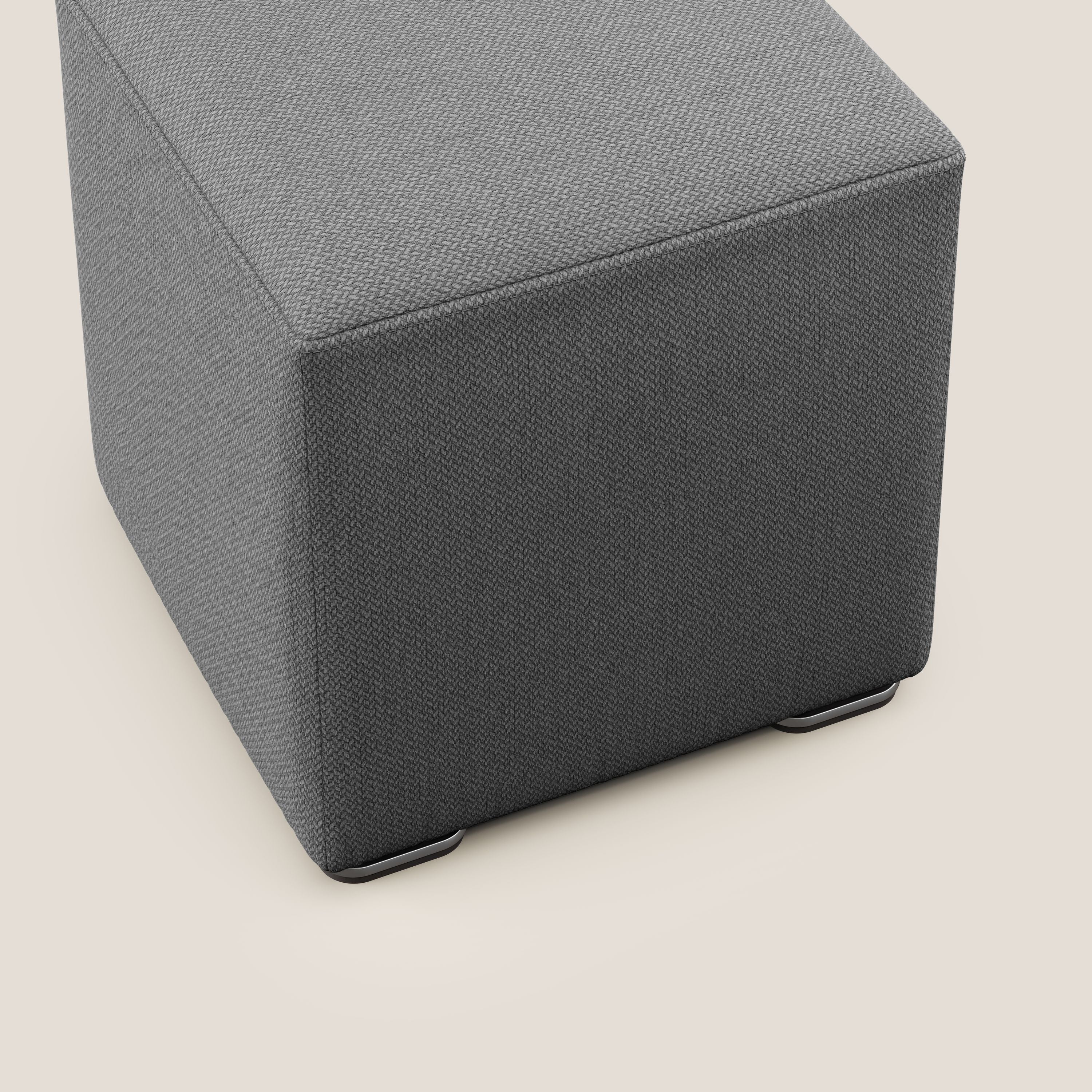 Cube pouf en tissu doux détachable T05 anthracite - Image 6