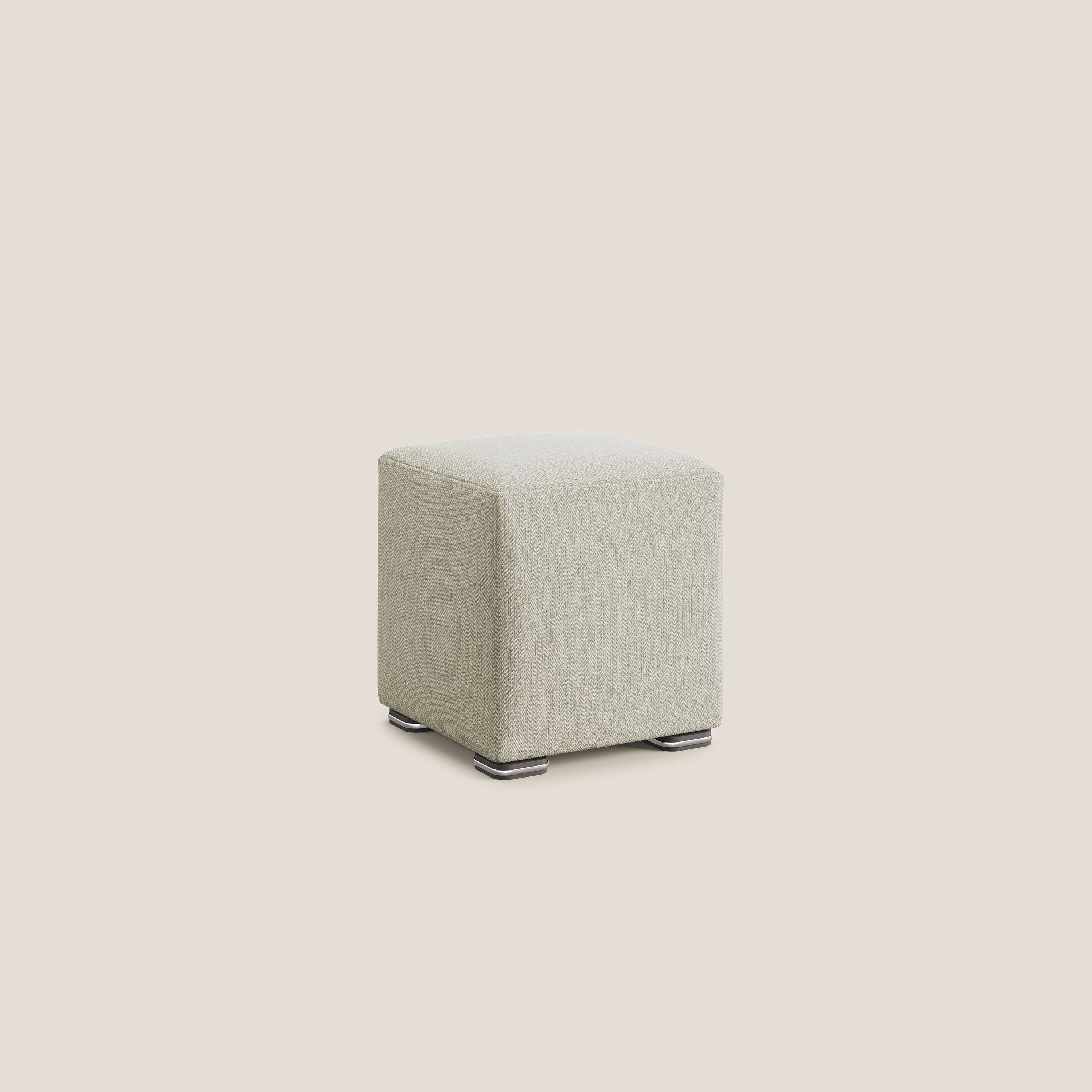 Cube pouf en tissu doux détachable T05 beige - Image 2