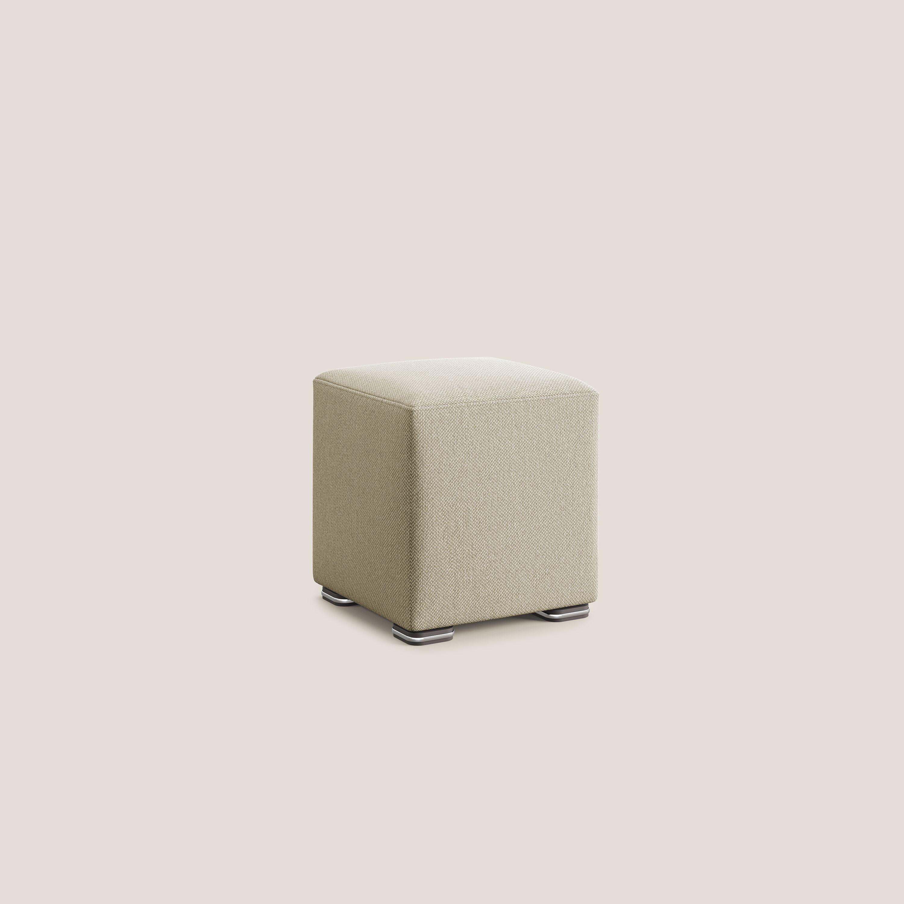 Cube pouf en tissu doux détachable T05 camel - Image 2
