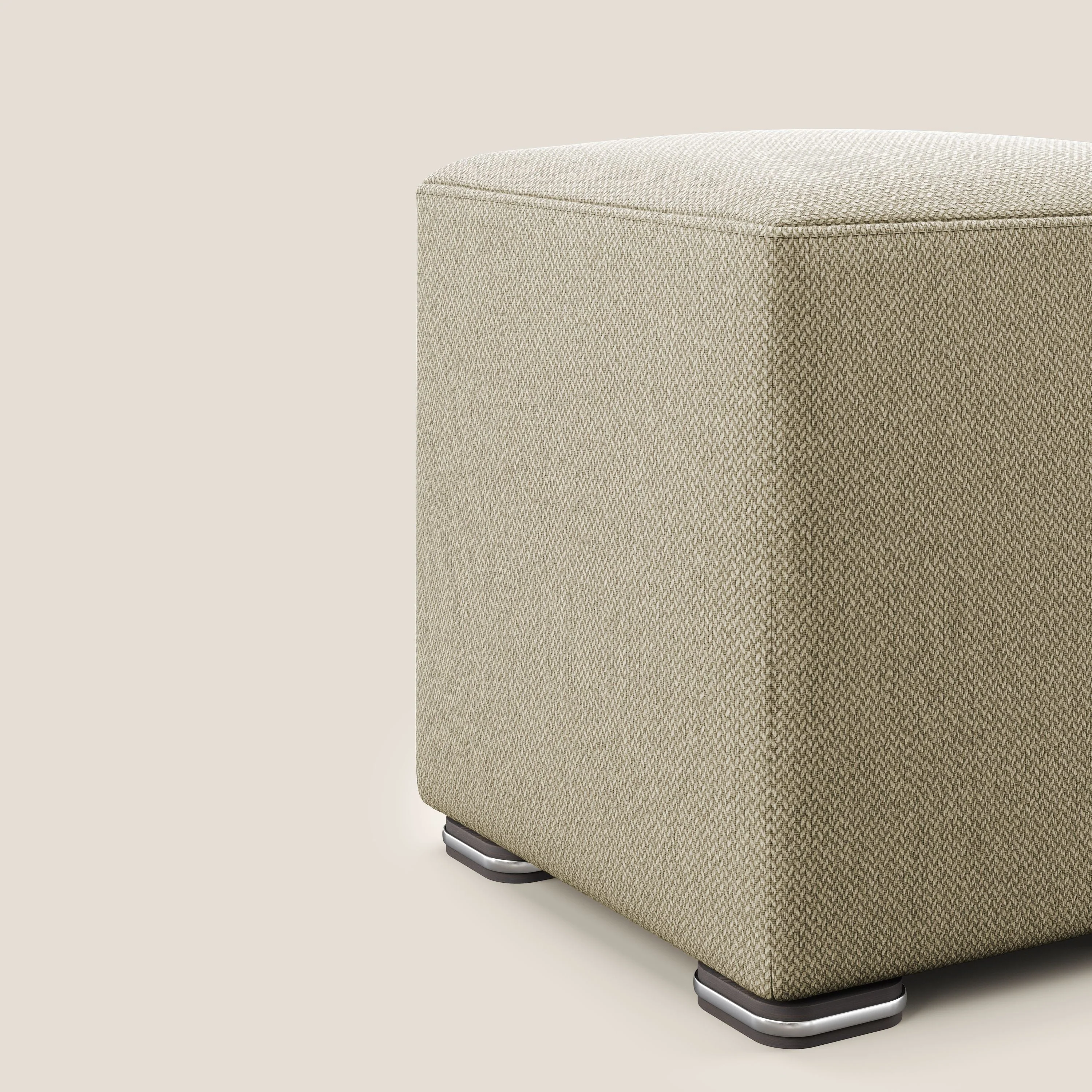 Cube pouf en tissu doux détachable T05 camel - Image 5