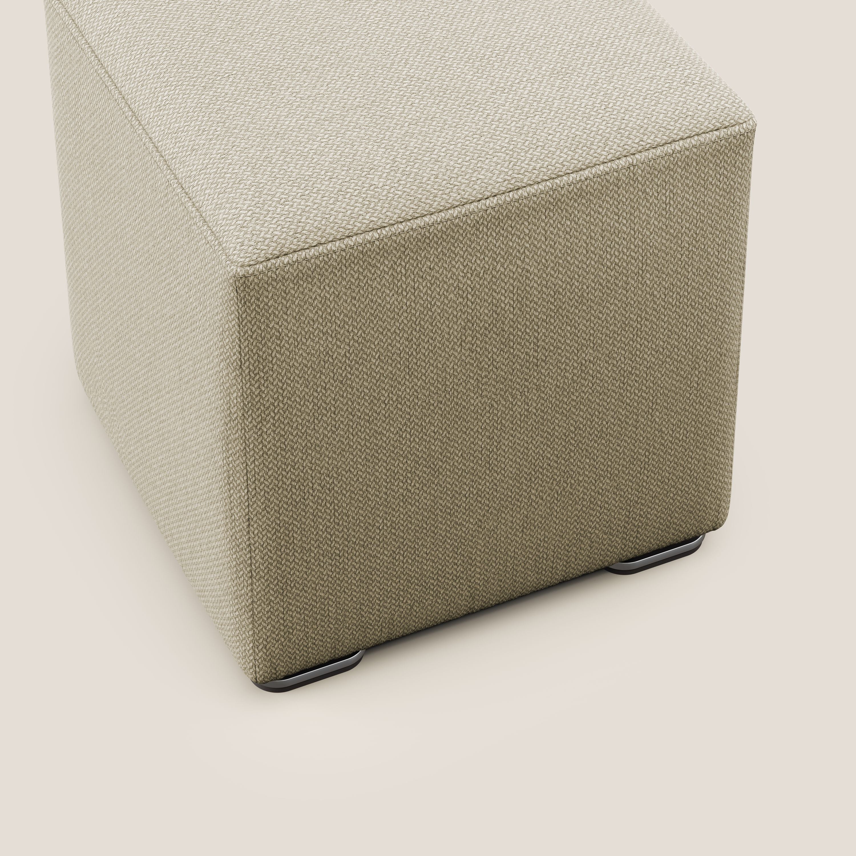 Cube pouf en tissu doux détachable T05 camel - Image 6