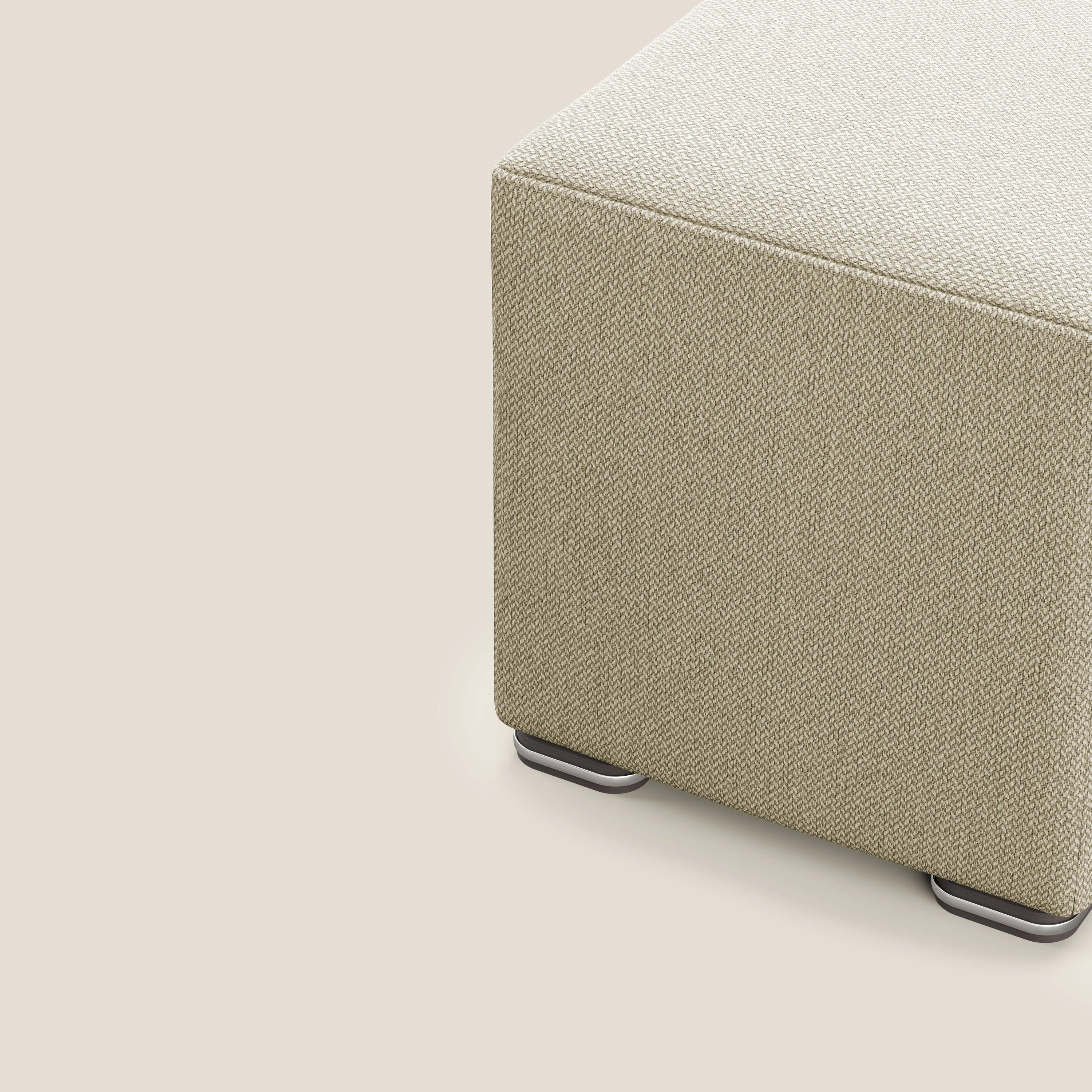 Cube pouf en tissu doux détachable T05 camel - Image 7