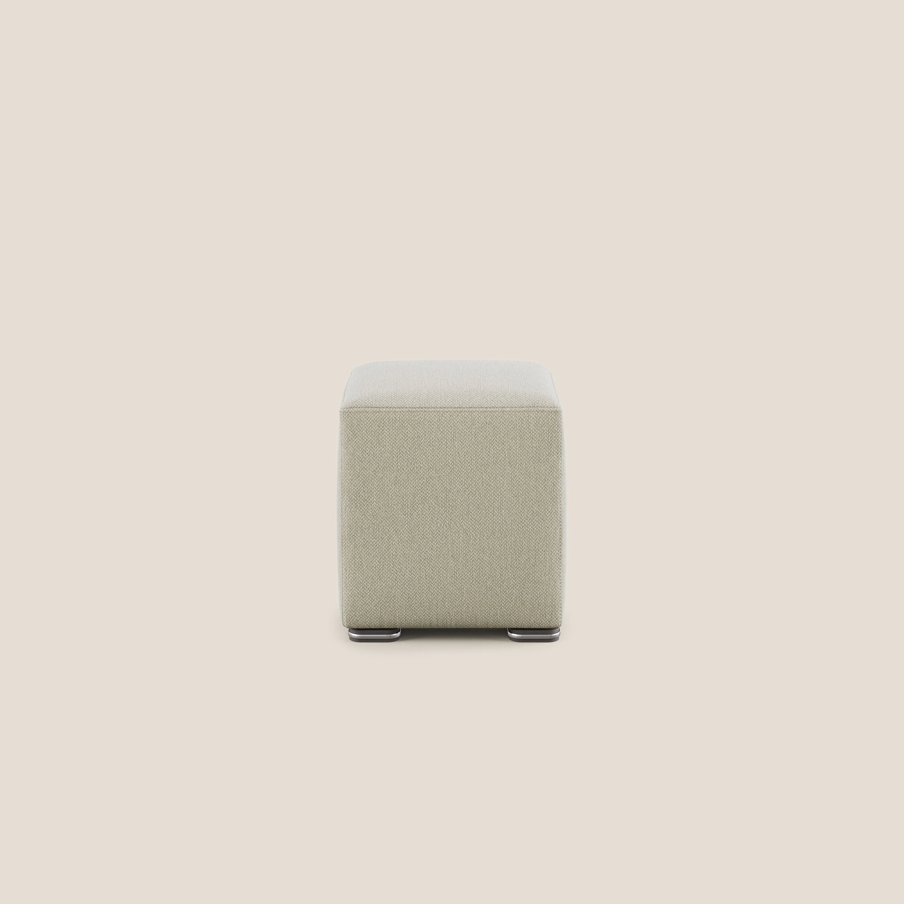 Cube pouf en tissu doux détachable T05 crème - Image 3