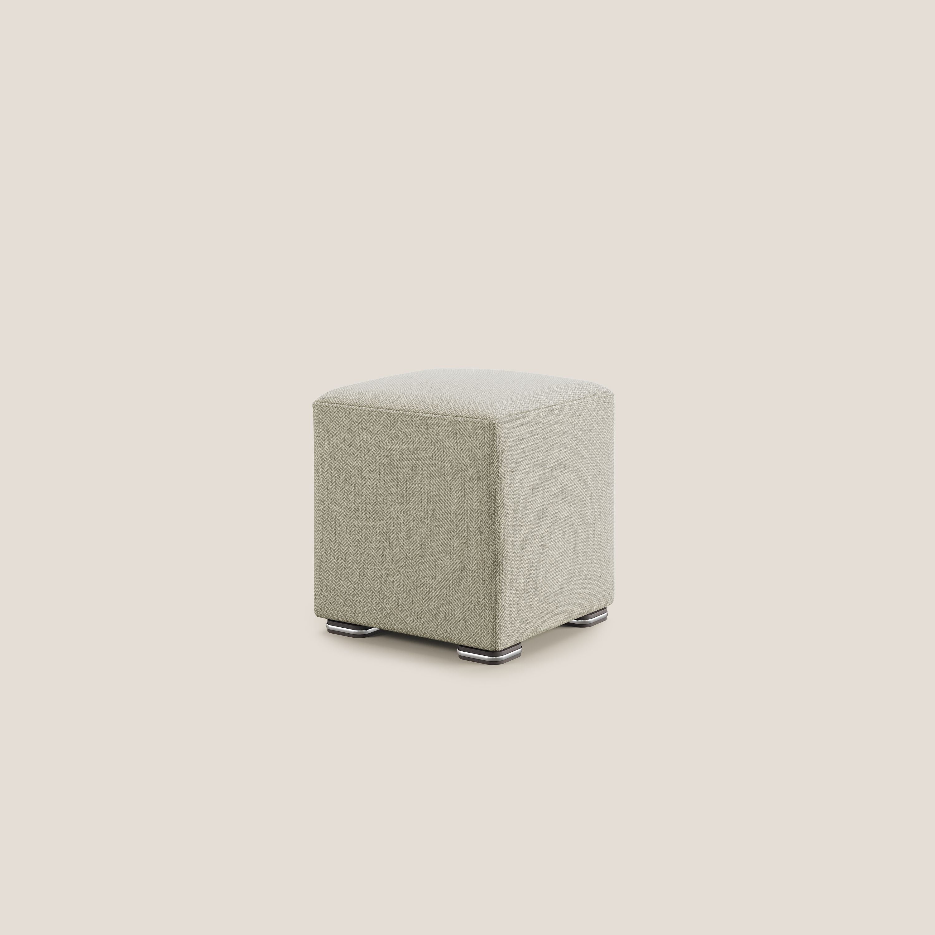 Cube pouf en tissu doux détachable T05 crème - Image 4