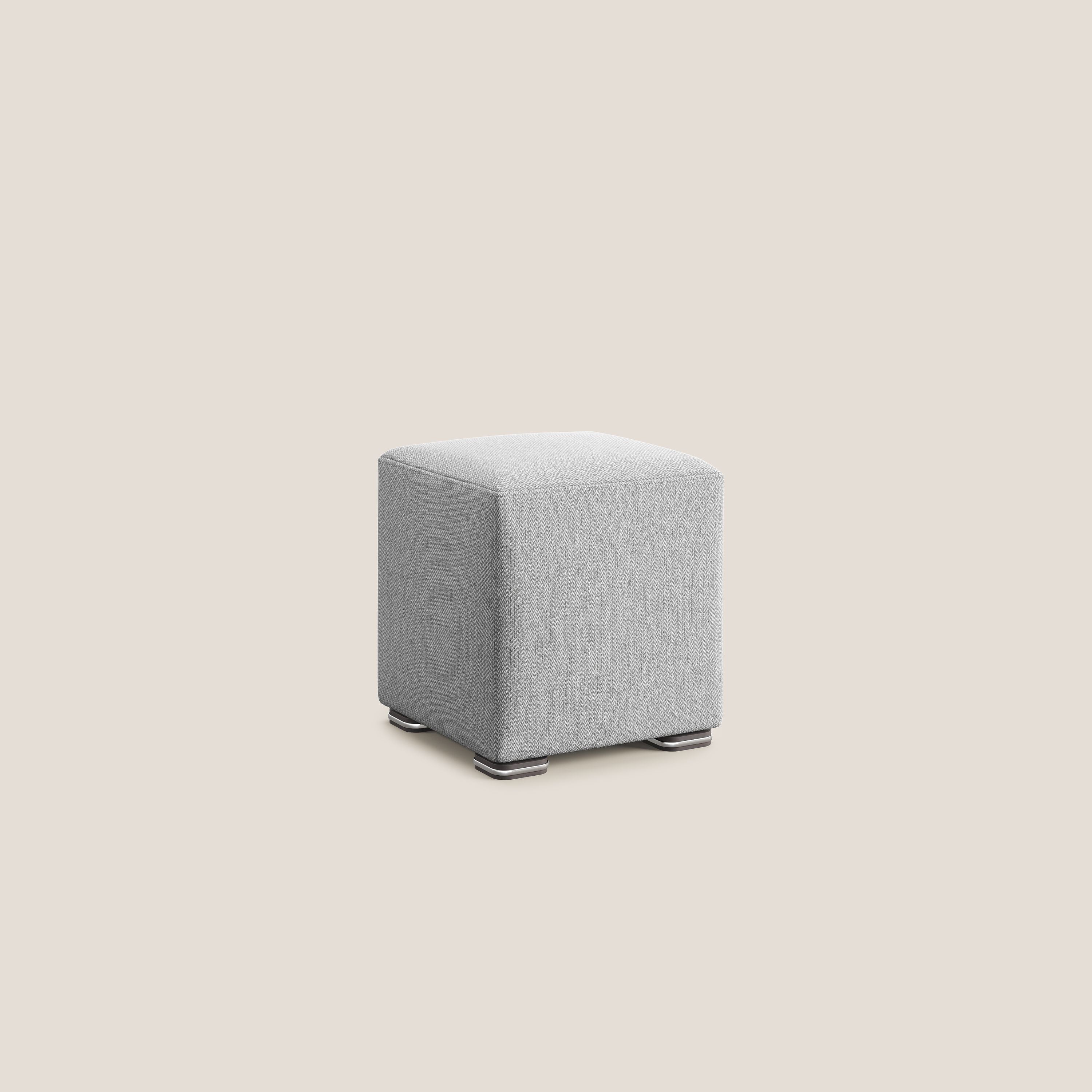 Cube pouf en tissu doux détachable T05 gris - Image 2