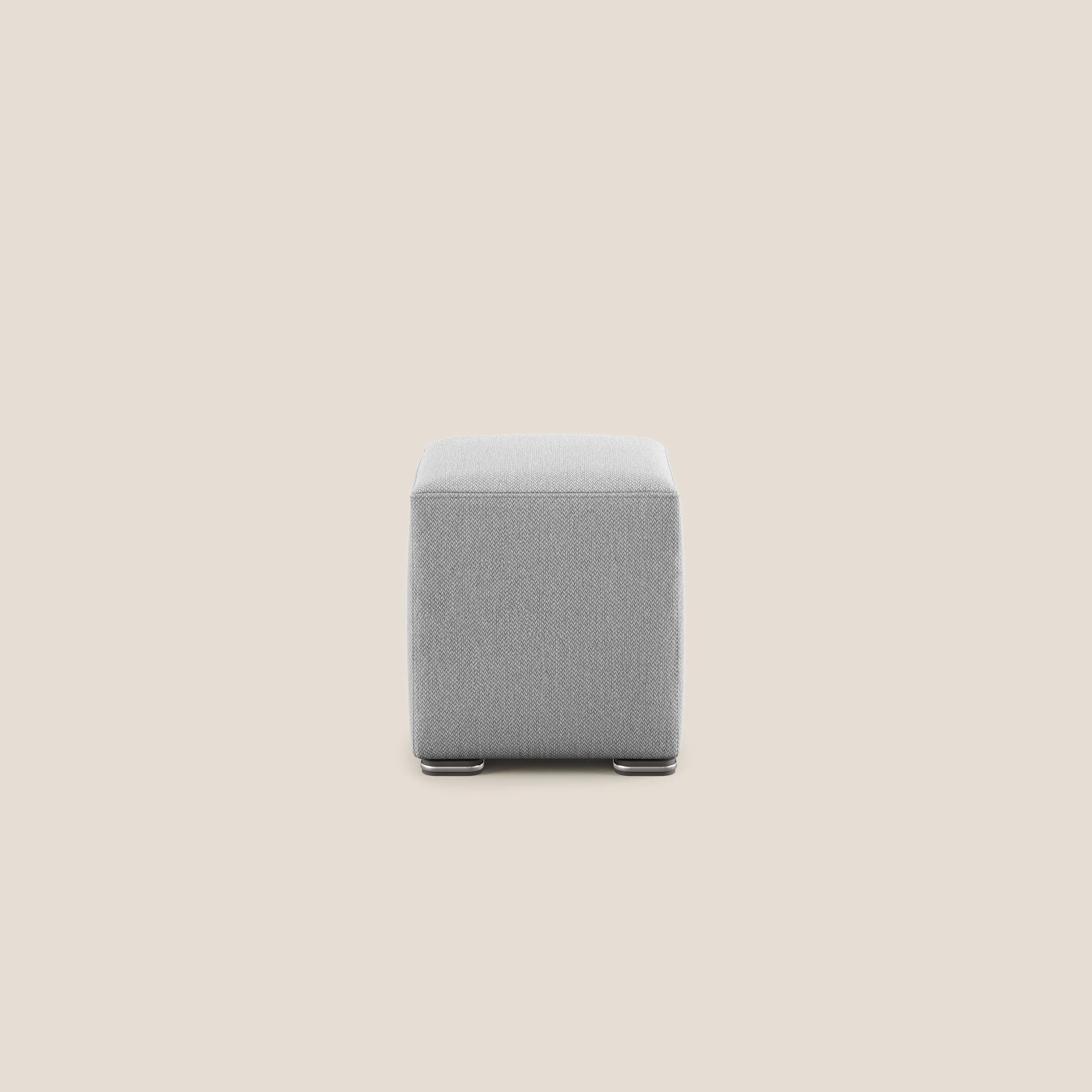 Cube pouf en tissu doux détachable T05 gris - Image 3
