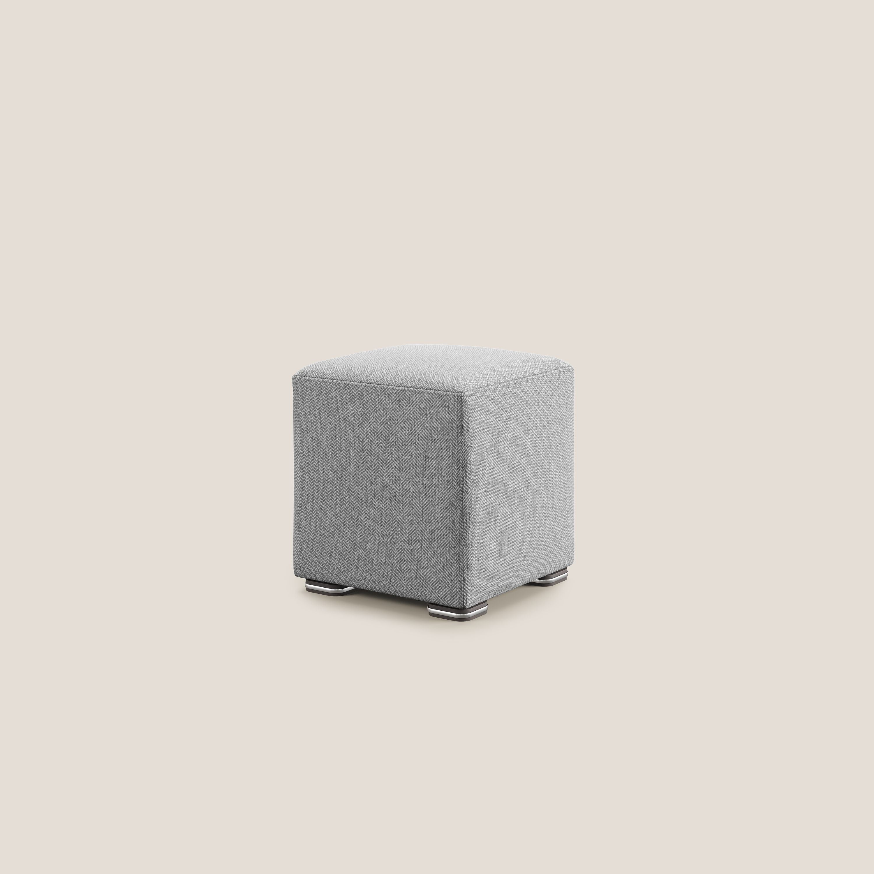 Cube pouf en tissu doux détachable T05 gris - Image 4