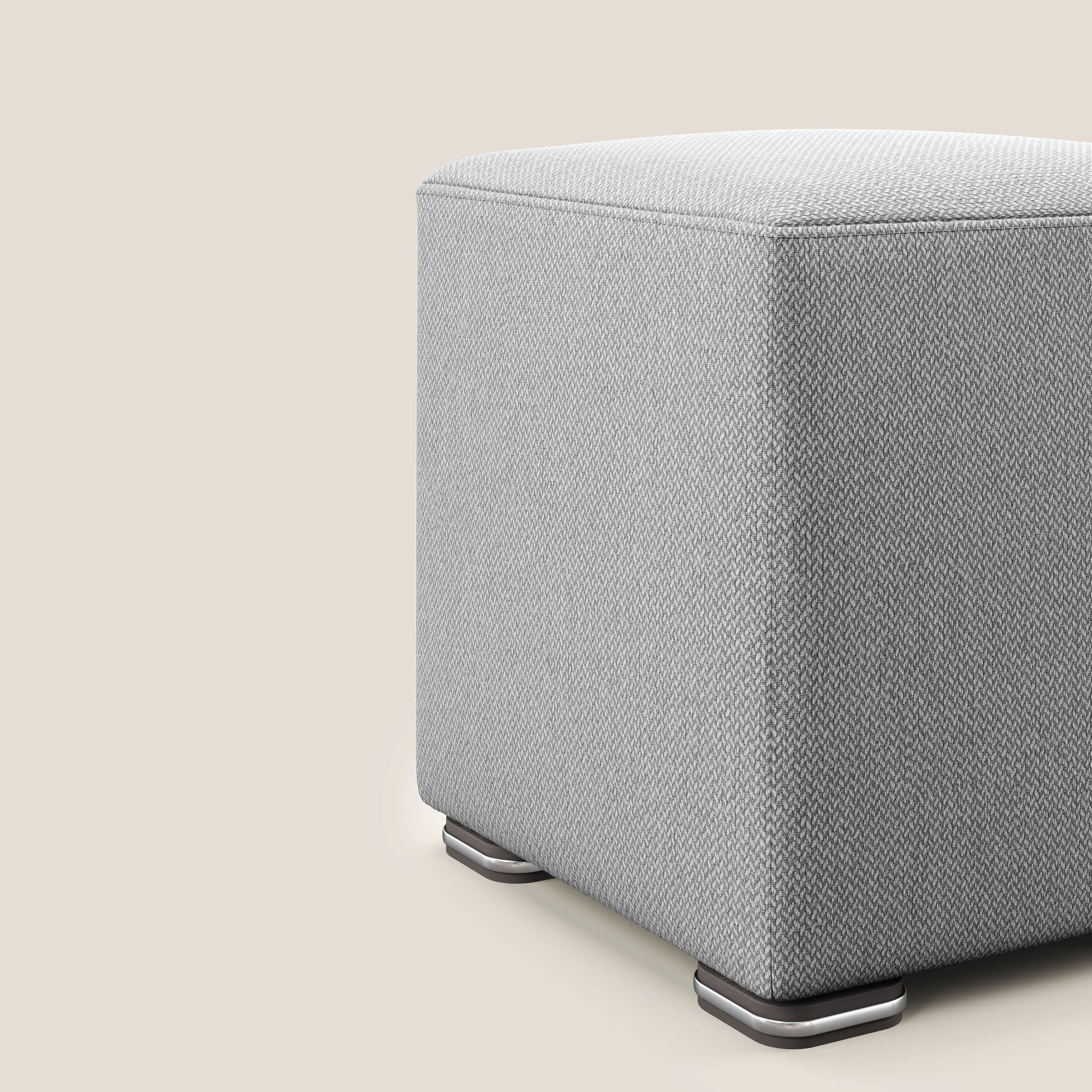 Cube pouf en tissu doux détachable T05 gris - Image 5