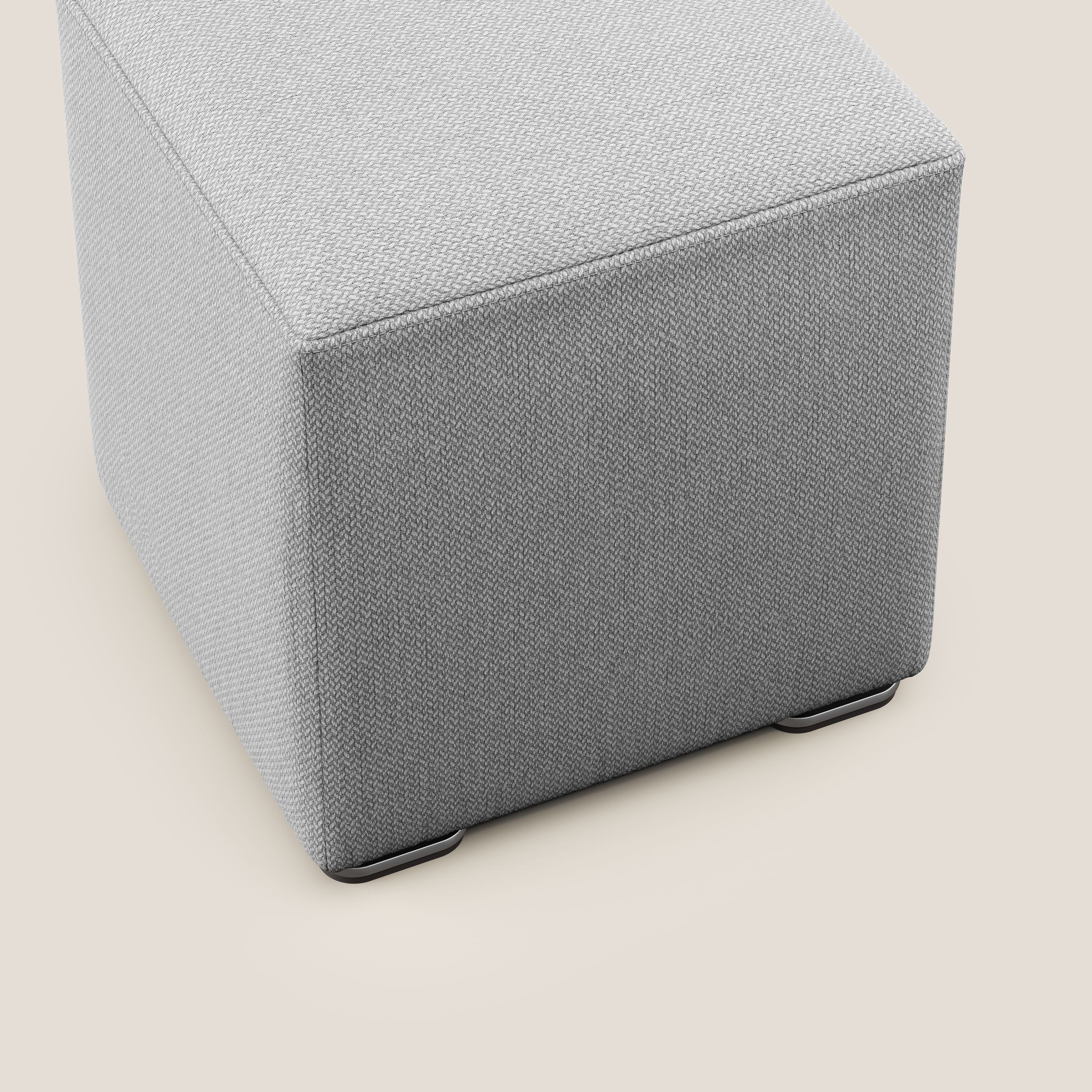 Cube pouf en tissu doux détachable T05 gris - Image 6