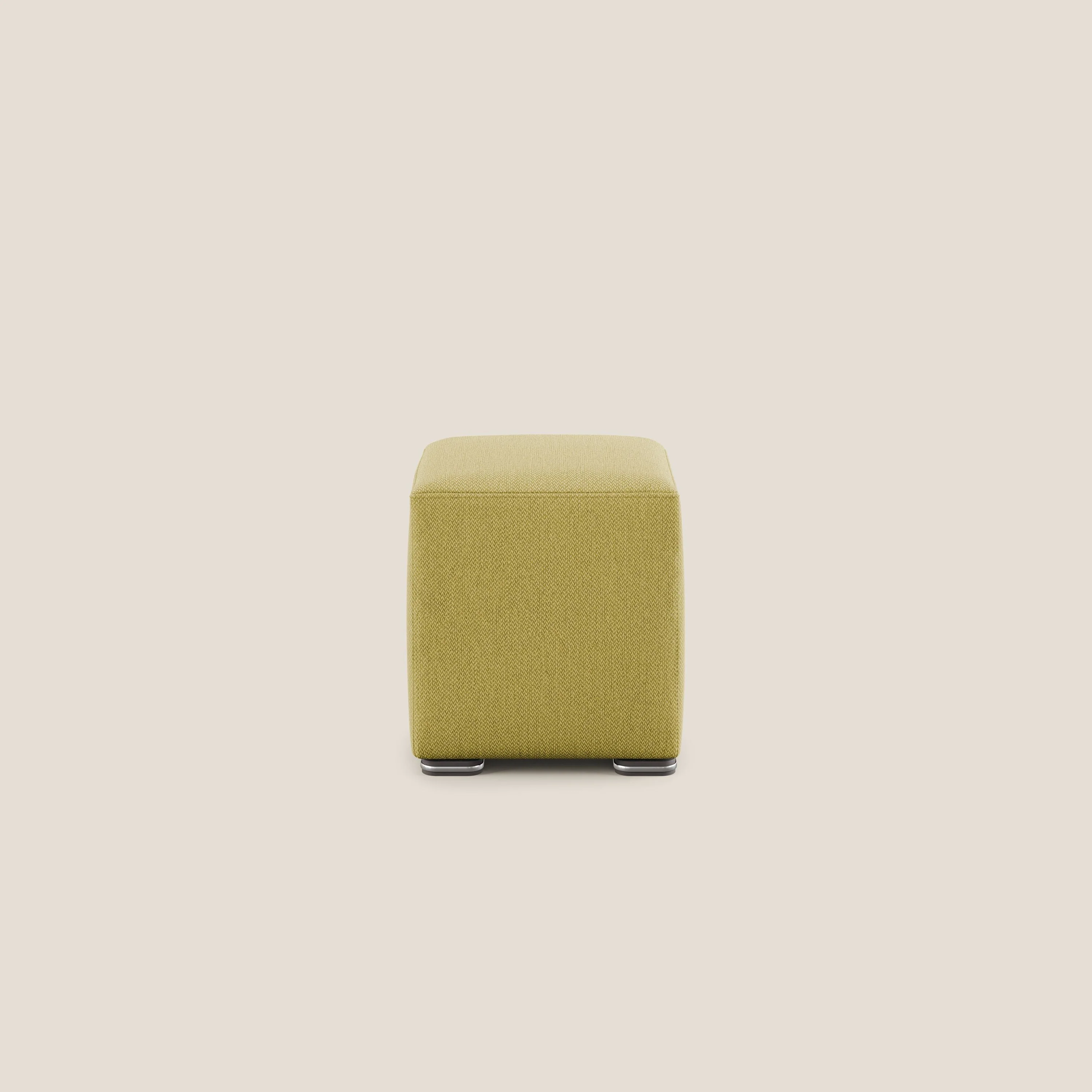 Cube pouf en tissu doux détachable T05 jaune - Image 3