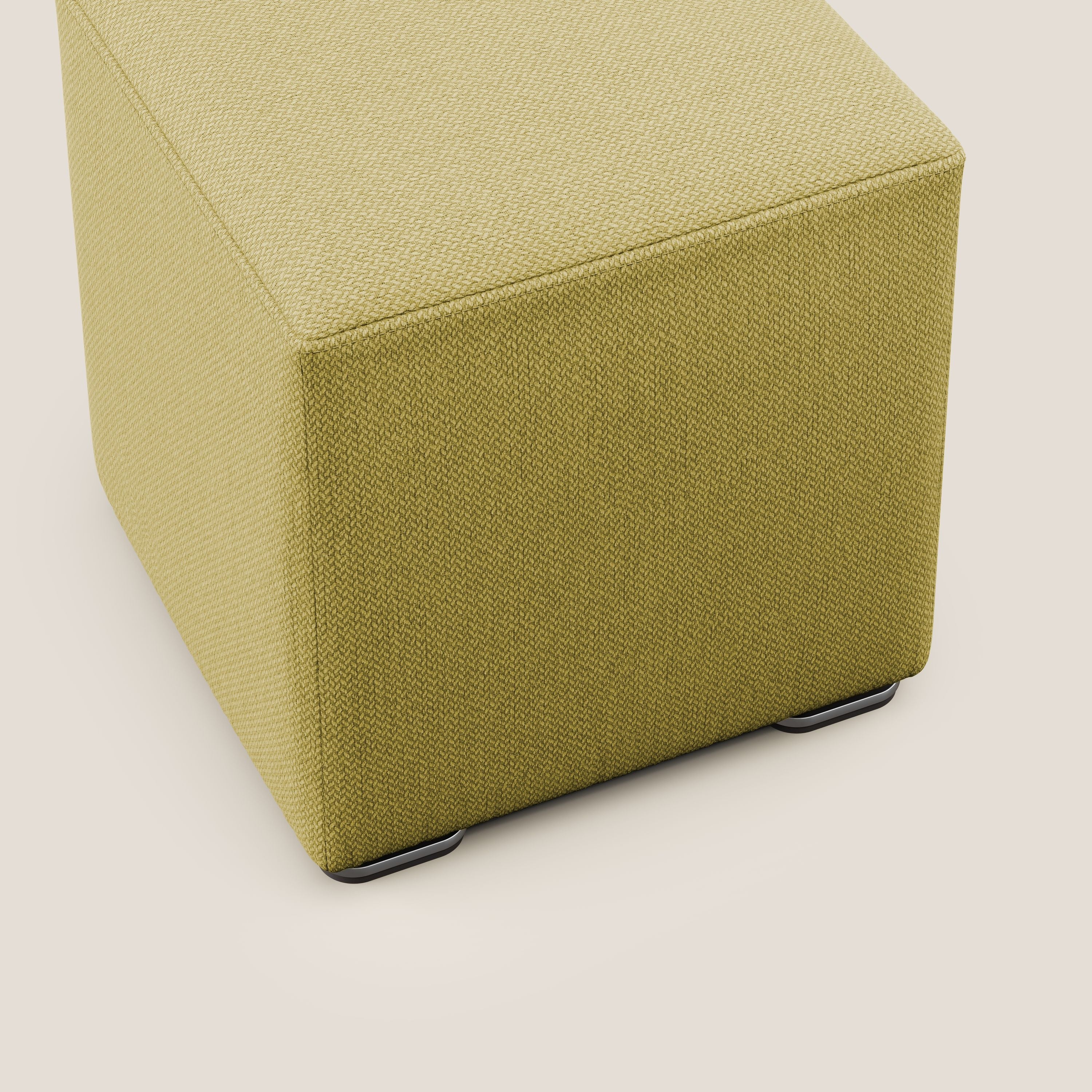 Cube pouf en tissu doux détachable T05 jaune - Image 6