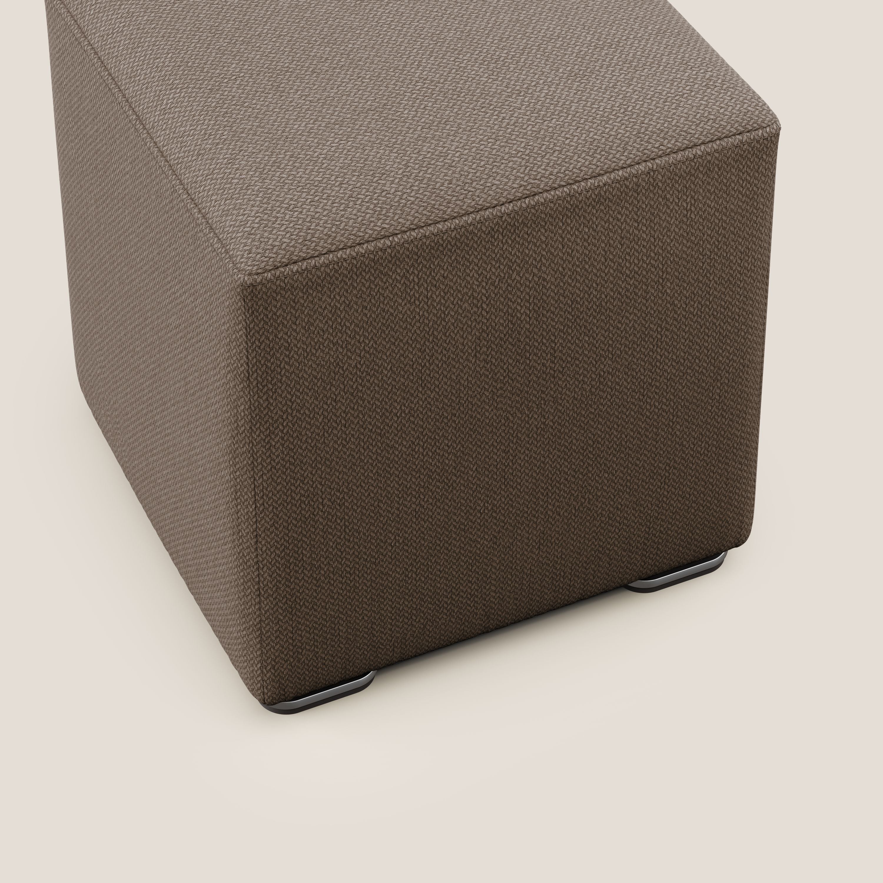 Cube pouf en tissu doux détachable T05 marron - Image 6