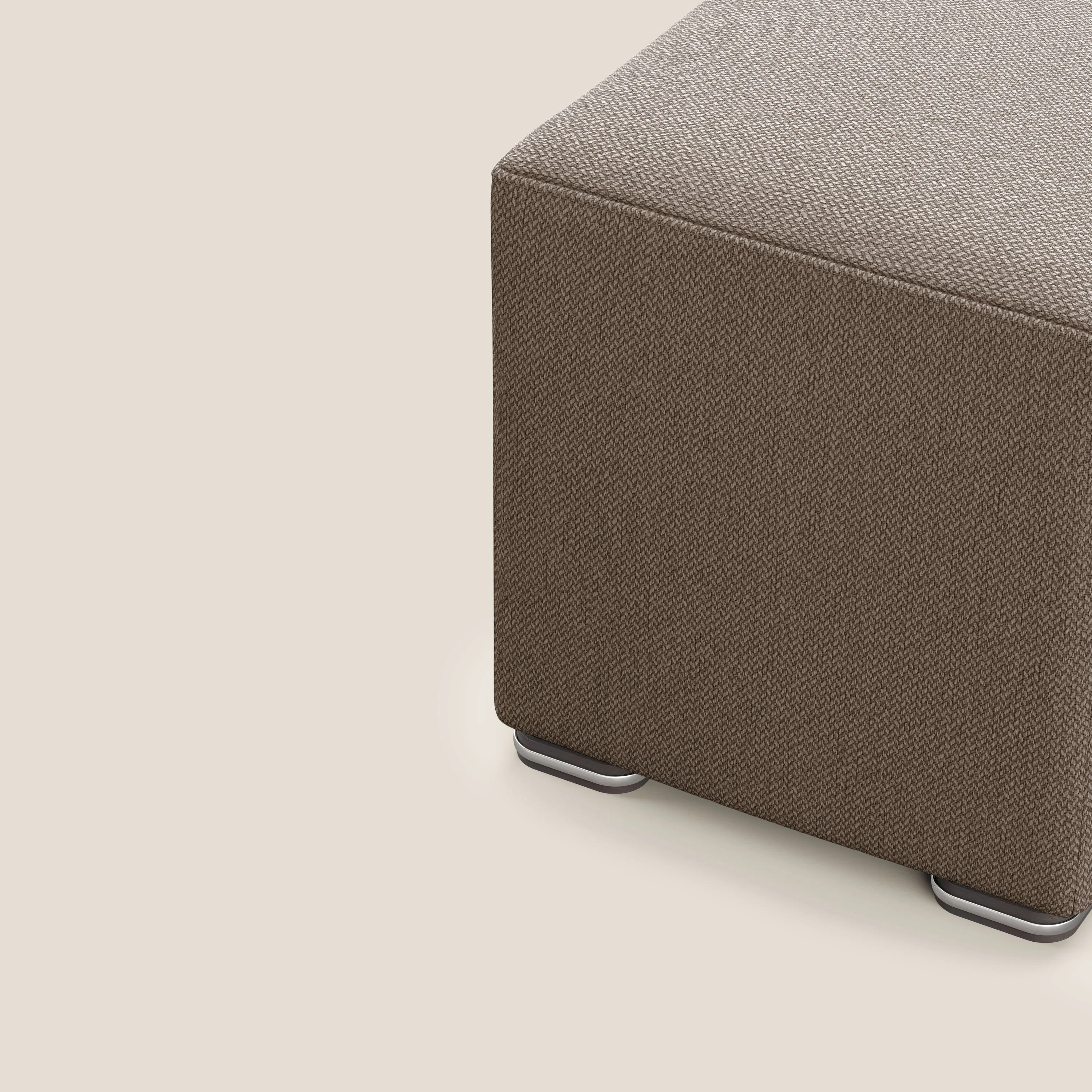 Cube pouf en tissu doux détachable T05 marron - Image 7