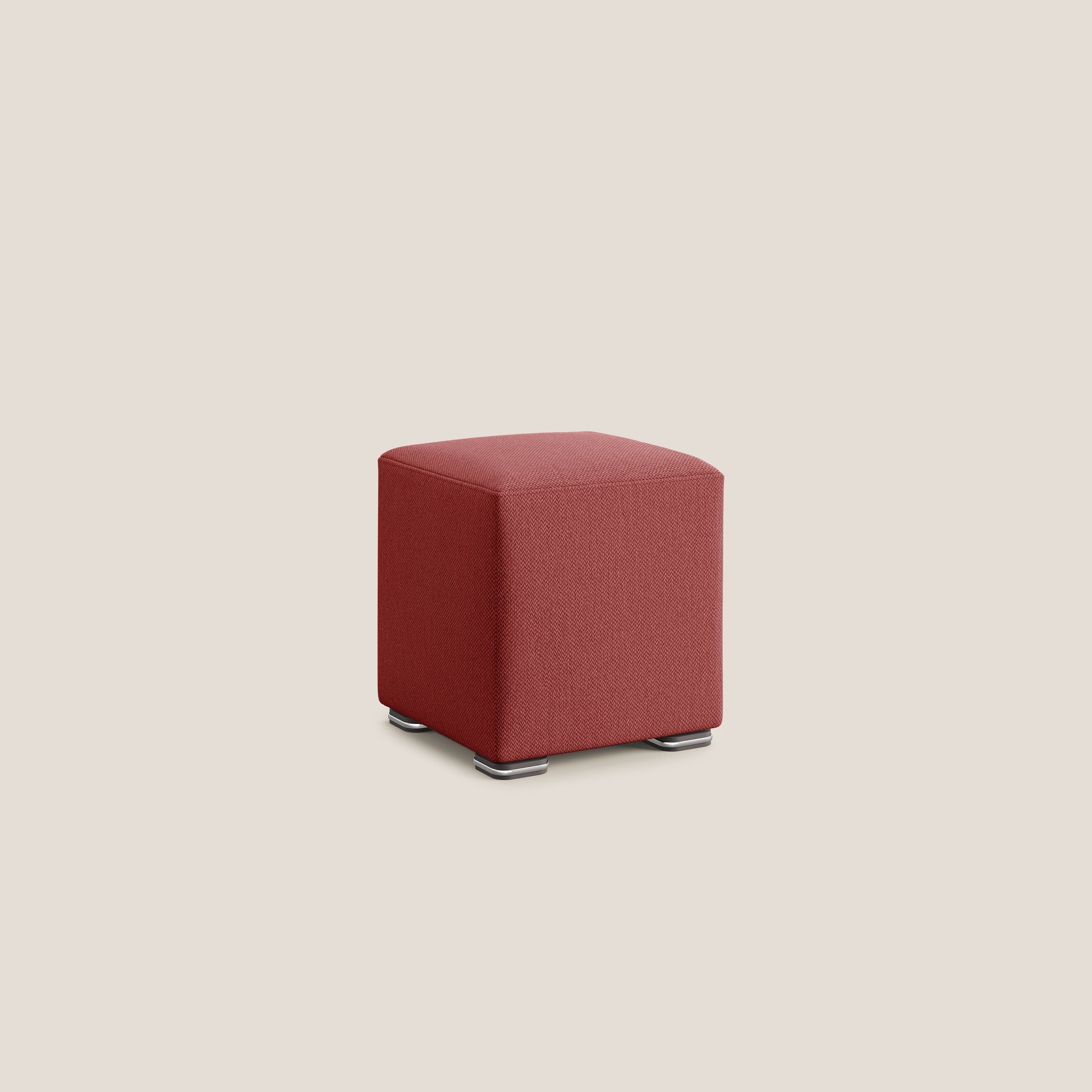 Cube pouf en tissu doux détachable T05 rouge - Image 2