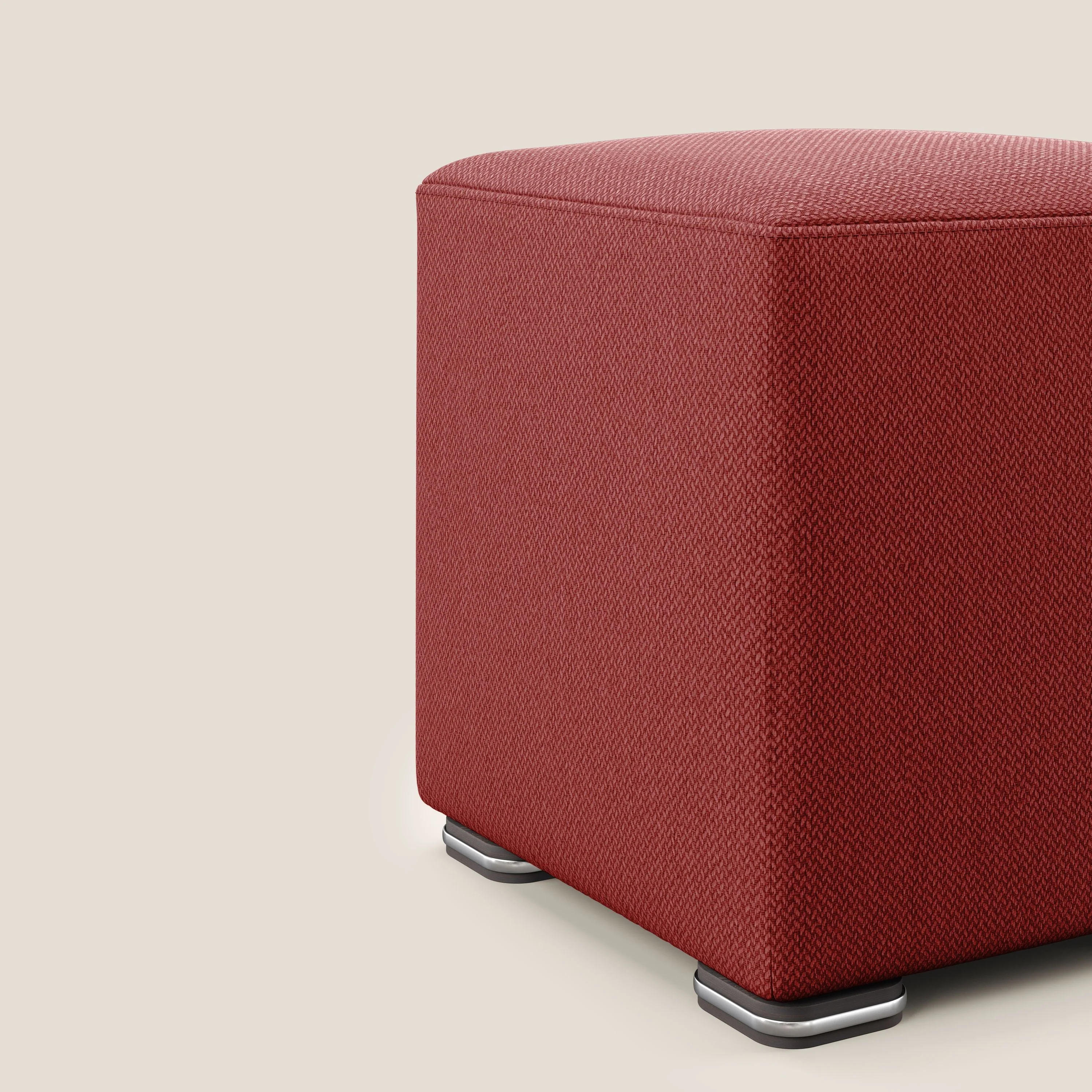 Cube pouf en tissu doux détachable T05 rouge - Image 5